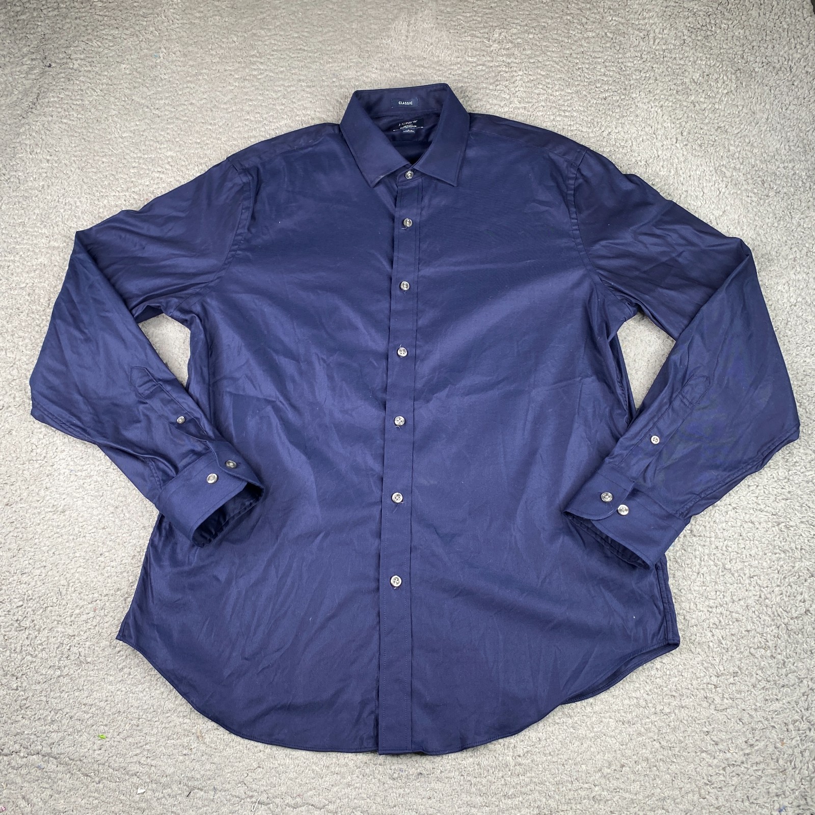 J.Crew Bowery performance Shirt Men Large Blue Button Up Long Sleeve Classic Fit