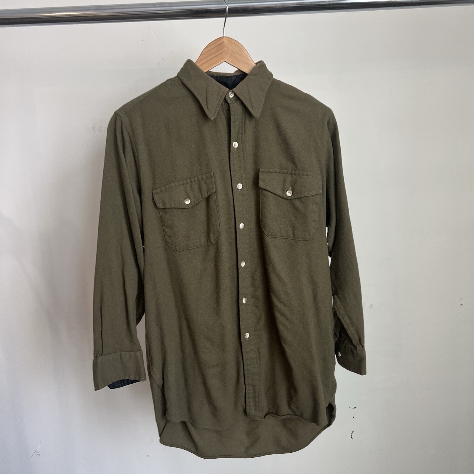 Vintage L.L. Bean Wool Button Up Men’s Shirt Large Tall Gorp Outdoor Outdoors Vt