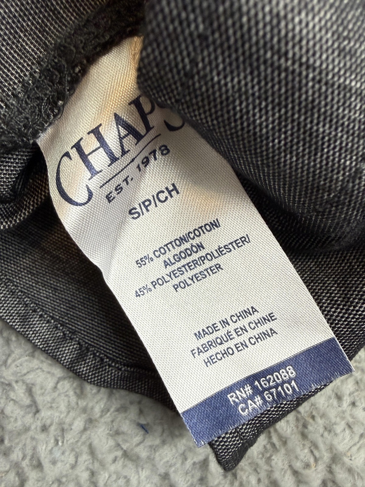 Chaps Shirt Mens Small Gray Knit Button Up Long Sleeve Performance Casual Pocket