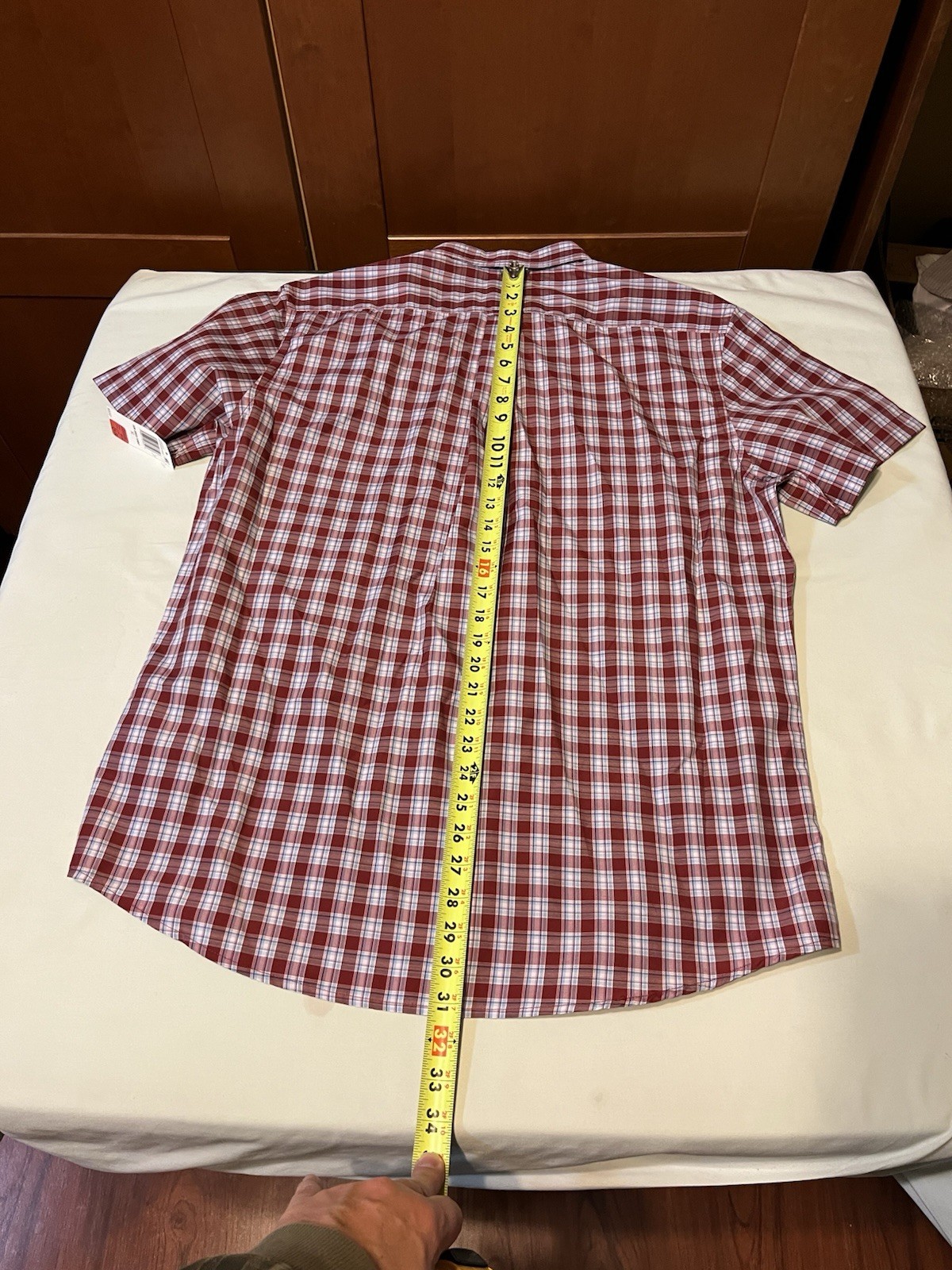 IZOD Men’s SS Button Down Breeze Shirt Red Blue Plaid XL Cotton Poly – NWT