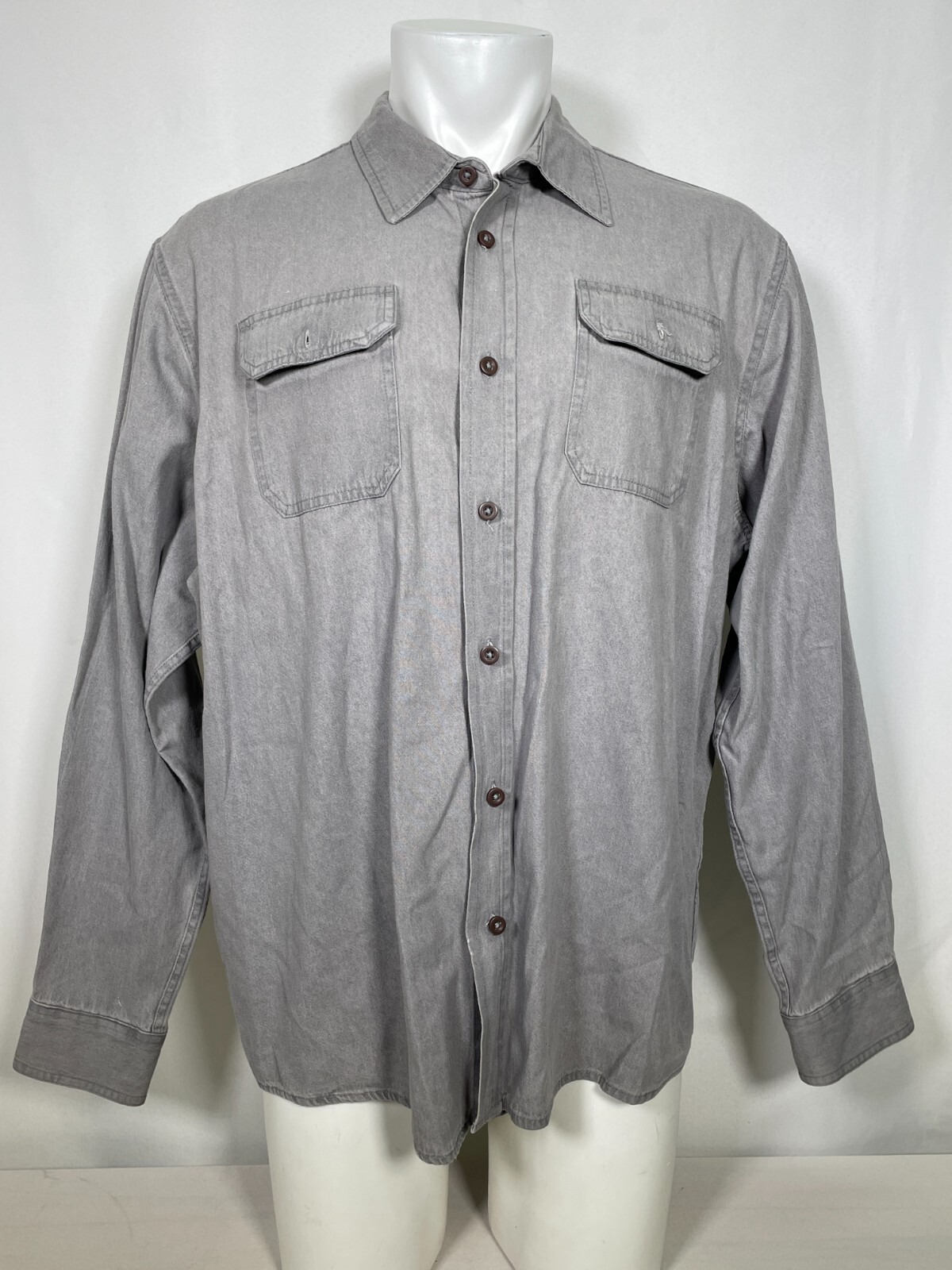 Wrangler Authentics Long Sleeve Twill/Denim Gray Cotton Shirt Men’s XL