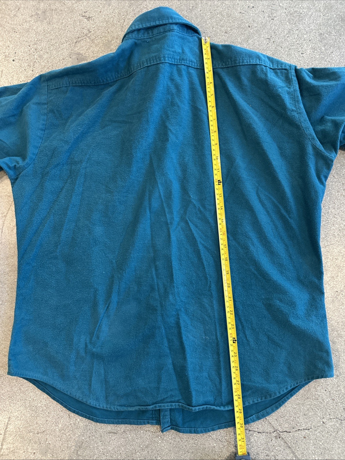 Five Brothers Mens Shirt Turquoise SzXL Chamois Soft Combed Cotton Heavy Pockets
