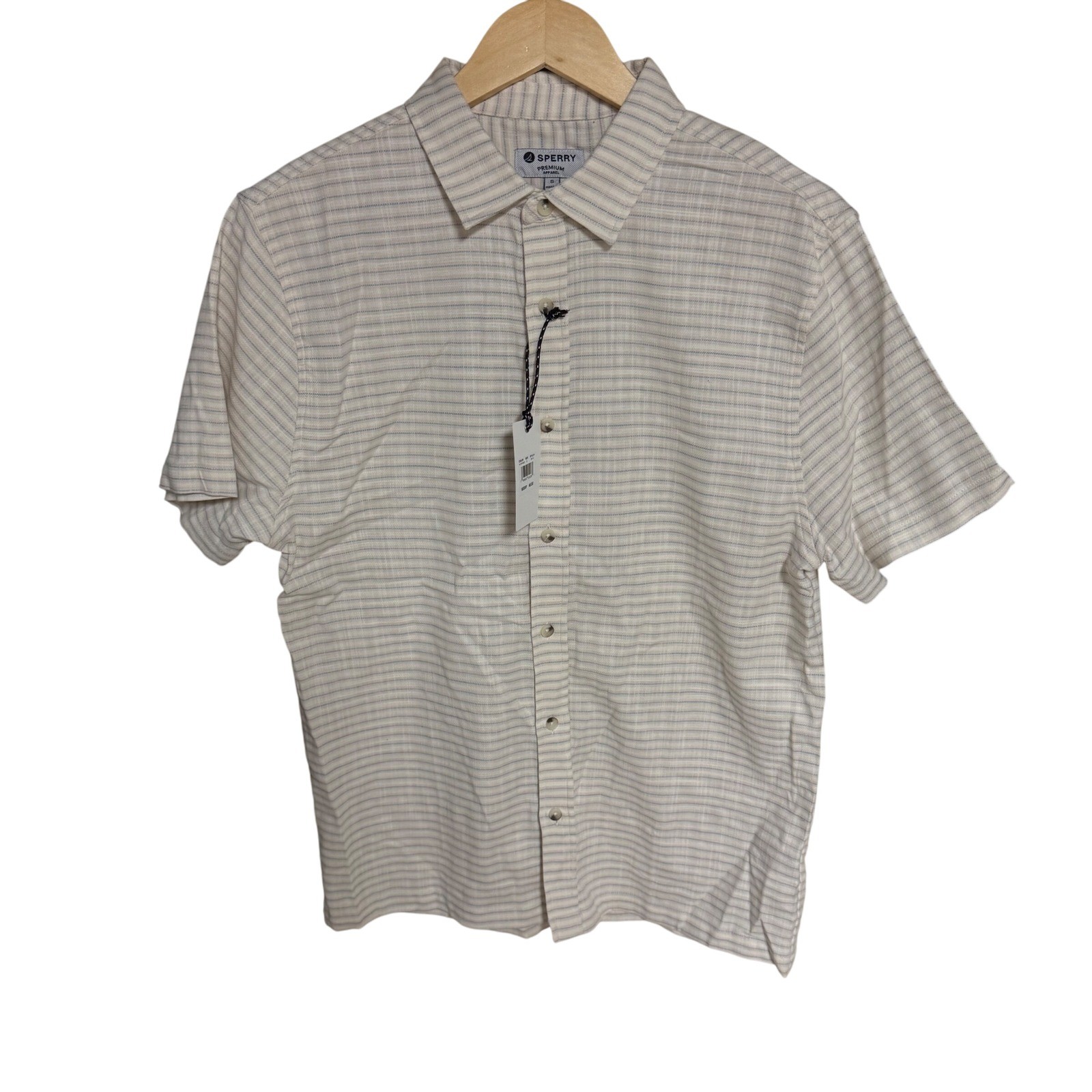 Sperry Premium Collection Mens Button Down Shirt Short Sleeve Striped