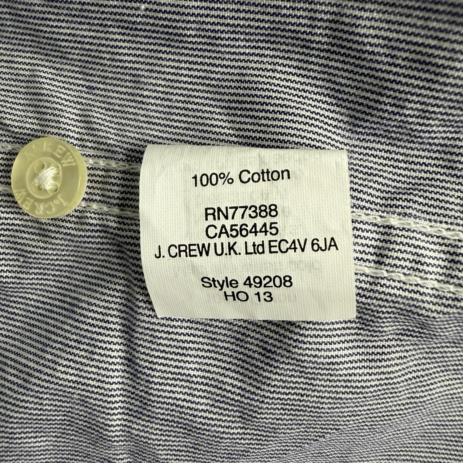J.CREW Factory Shirt Men’s Small Slim Fit Blue White Striped Woven Cotton NWT
