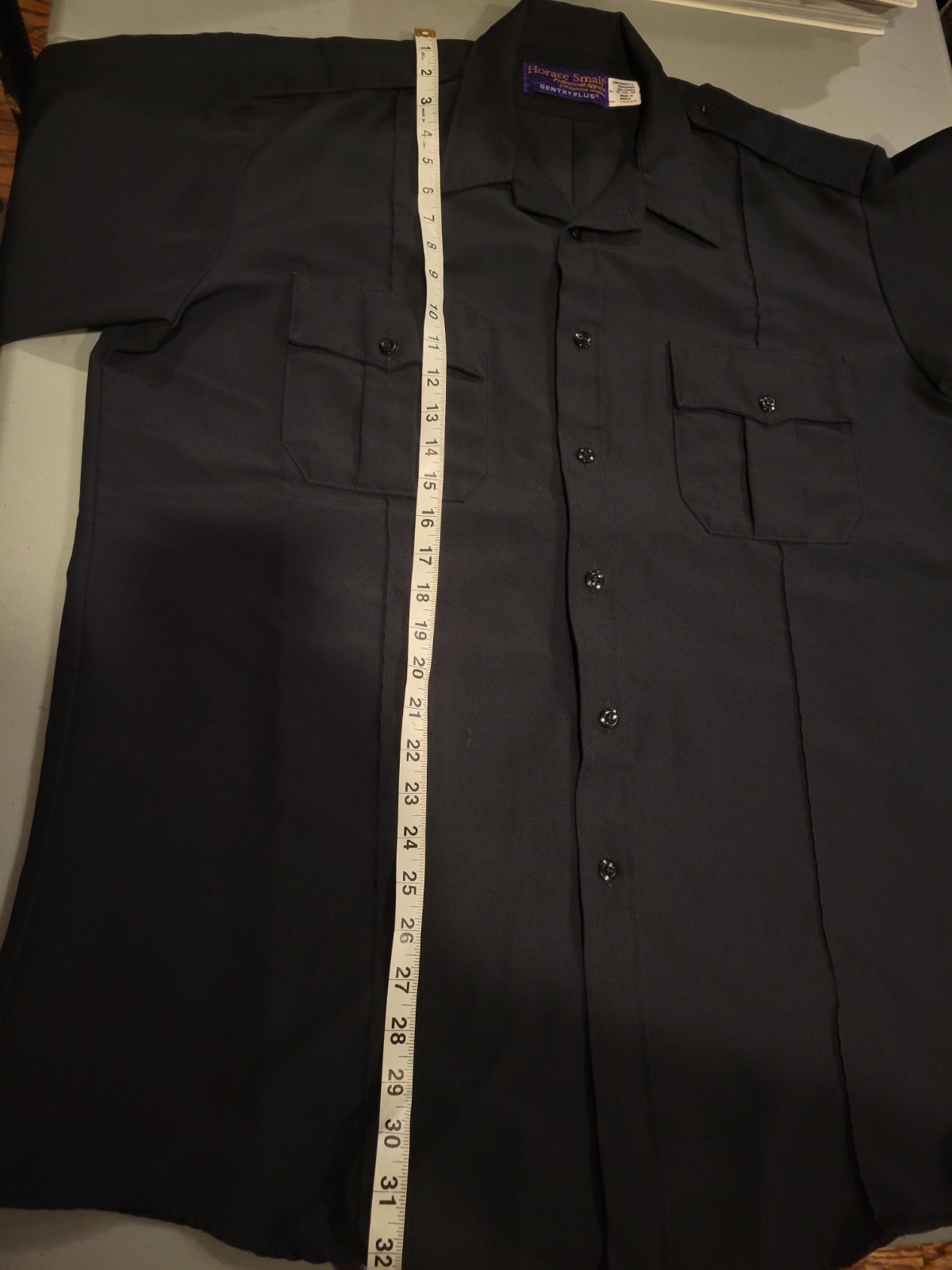 Vintage Horace Small Patrol Shirt Men XL Black Police Cop Security Uniform