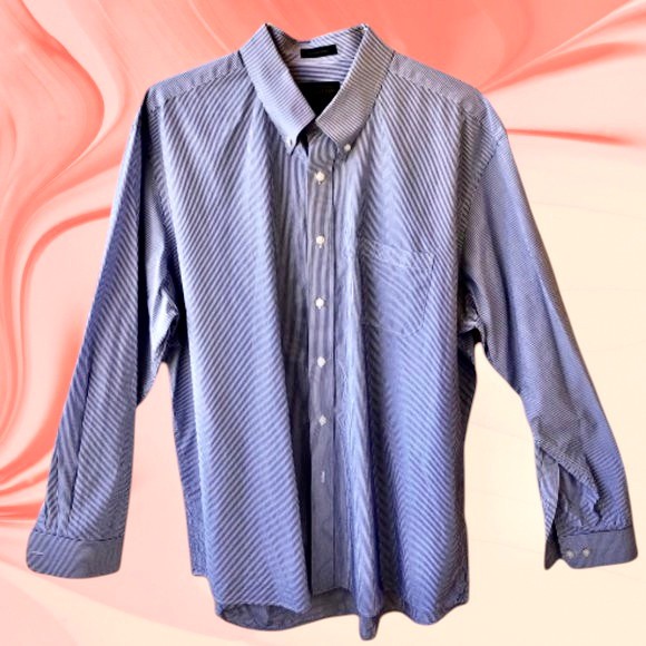 Pendleton Long Sleeve Shirt Blue Striped Button Up Pocket Bridgeport Mens XXL
