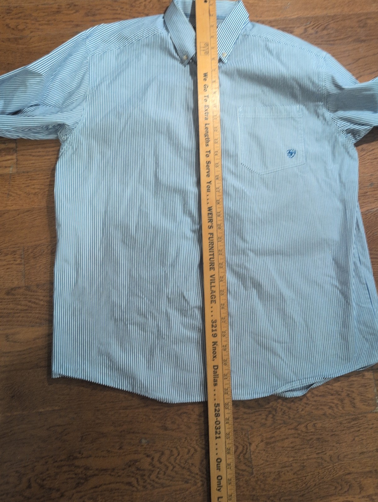 Ariat Pro Series Long Sleeve Button Down Shirt Blue/ White Stripes Men’s Size XL