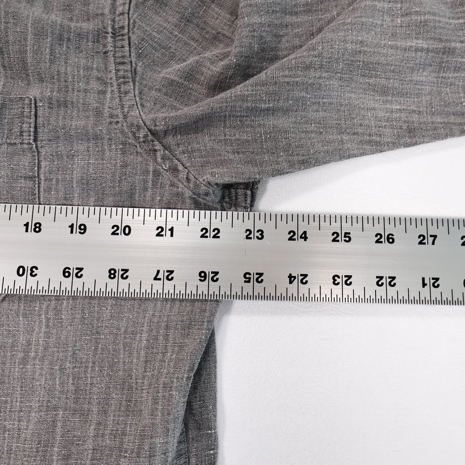GUSTIN Men’s XXL Gray Chambray Cotton Hemp Blend Button Down Long Sleeve Shirt