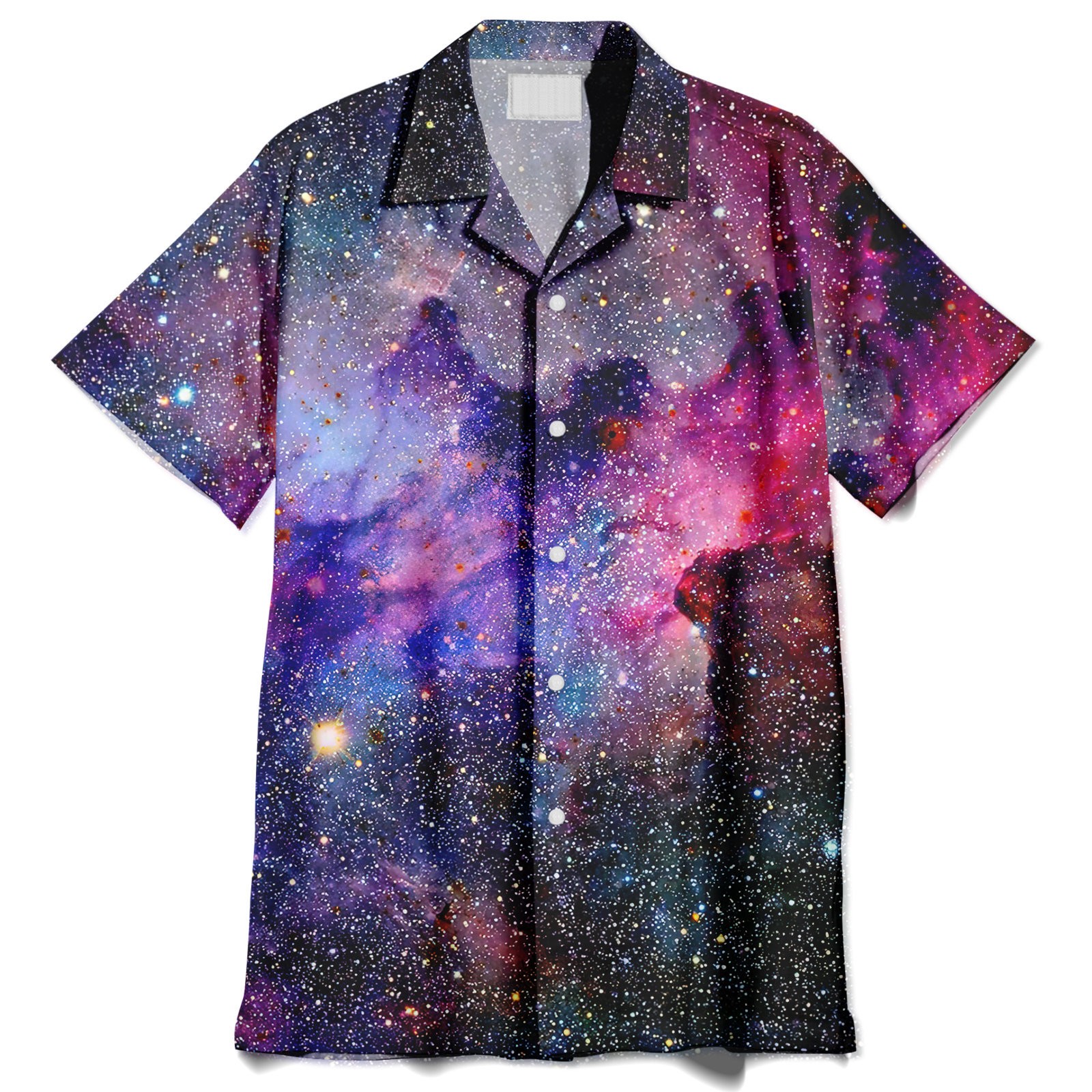 Colorful Nebula Galaxy Space Print Men8217s Short Sleeve Unisex Hawaiian Shirt