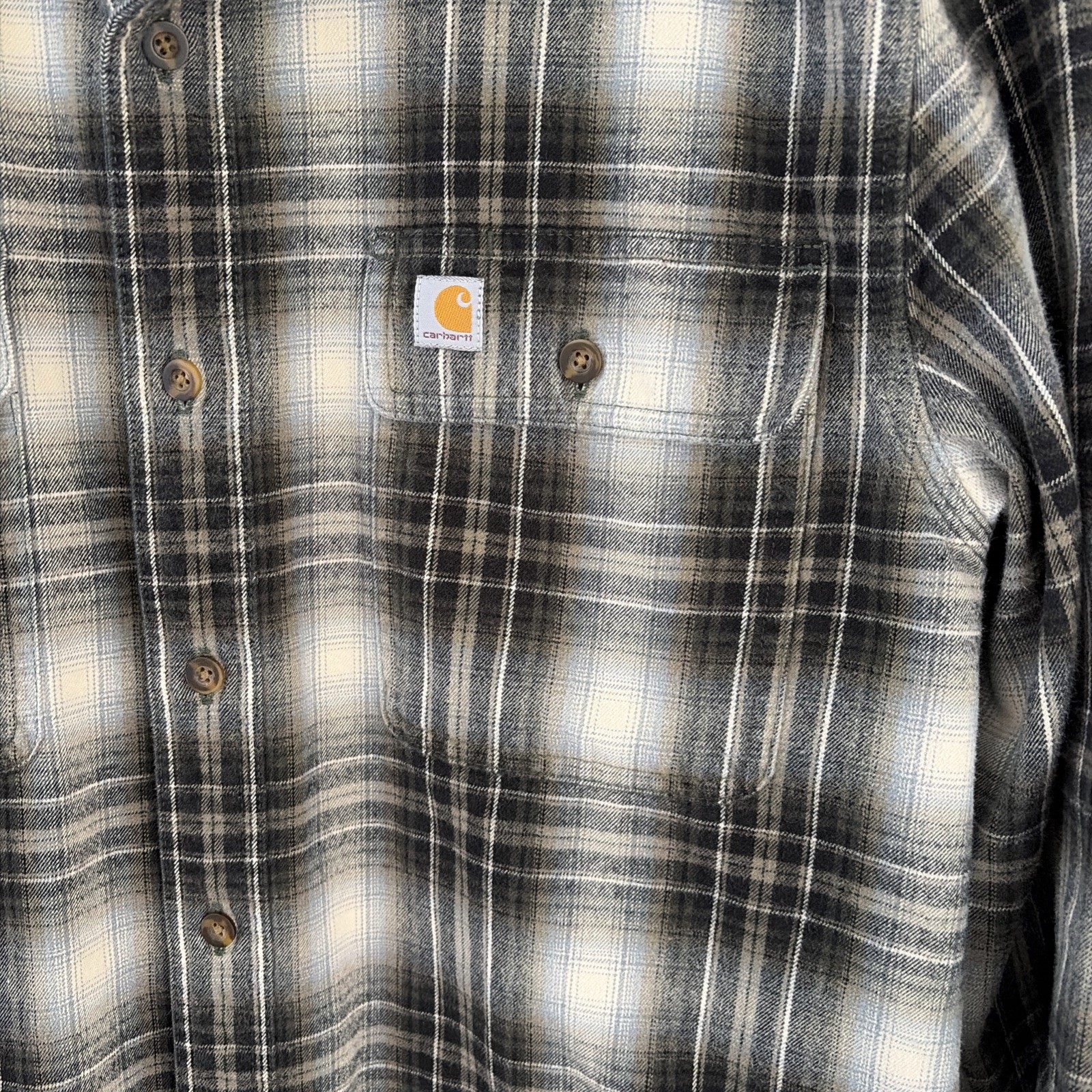 Carhartt Men’s Flannel Shirt Size M Hubbard Plaid Original Fit Heavy 103348