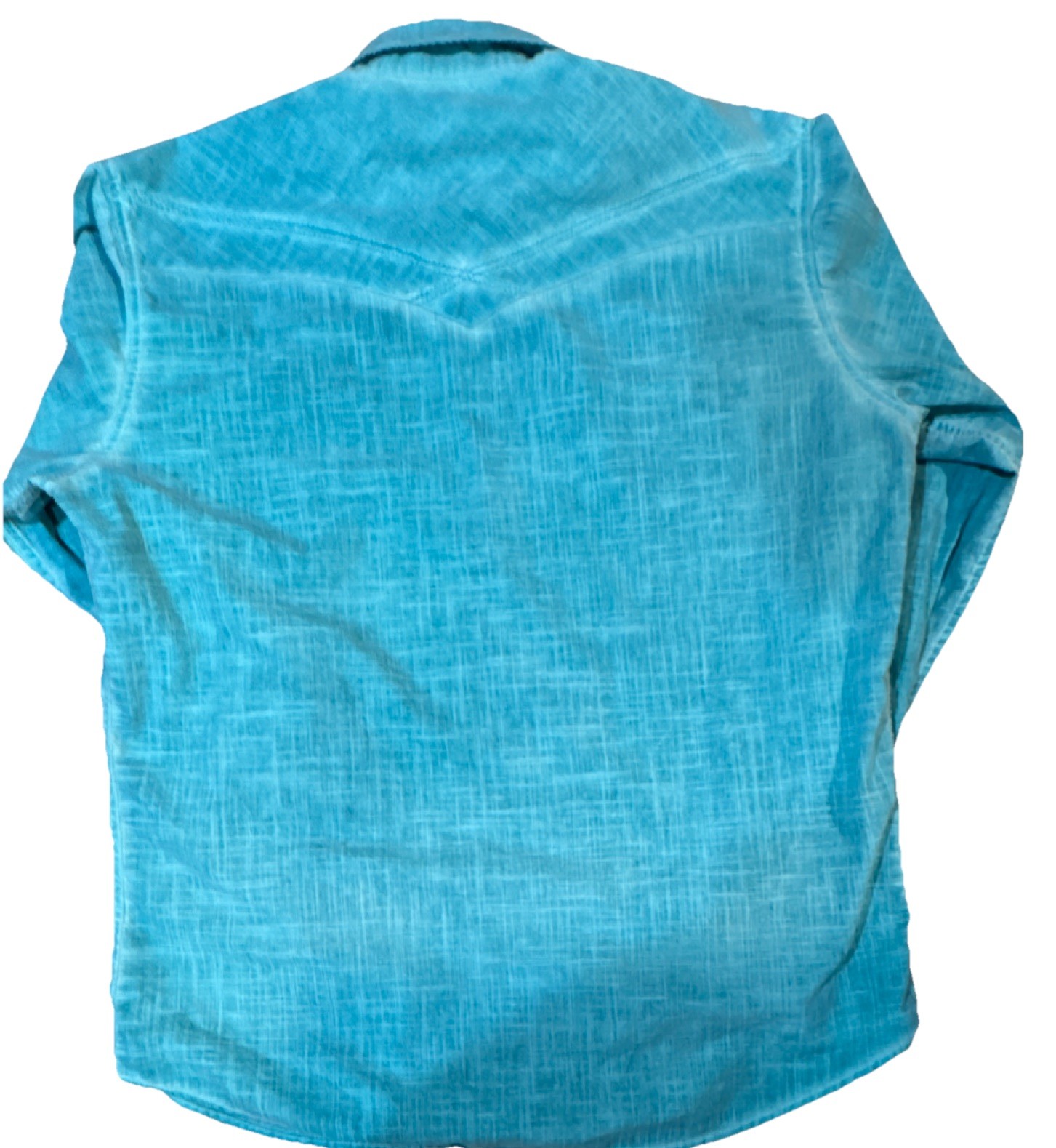 Wrangler 20X Men’s L Blue Cotton Western Pearl Snap Shirt Long Sleeve MJ1470G