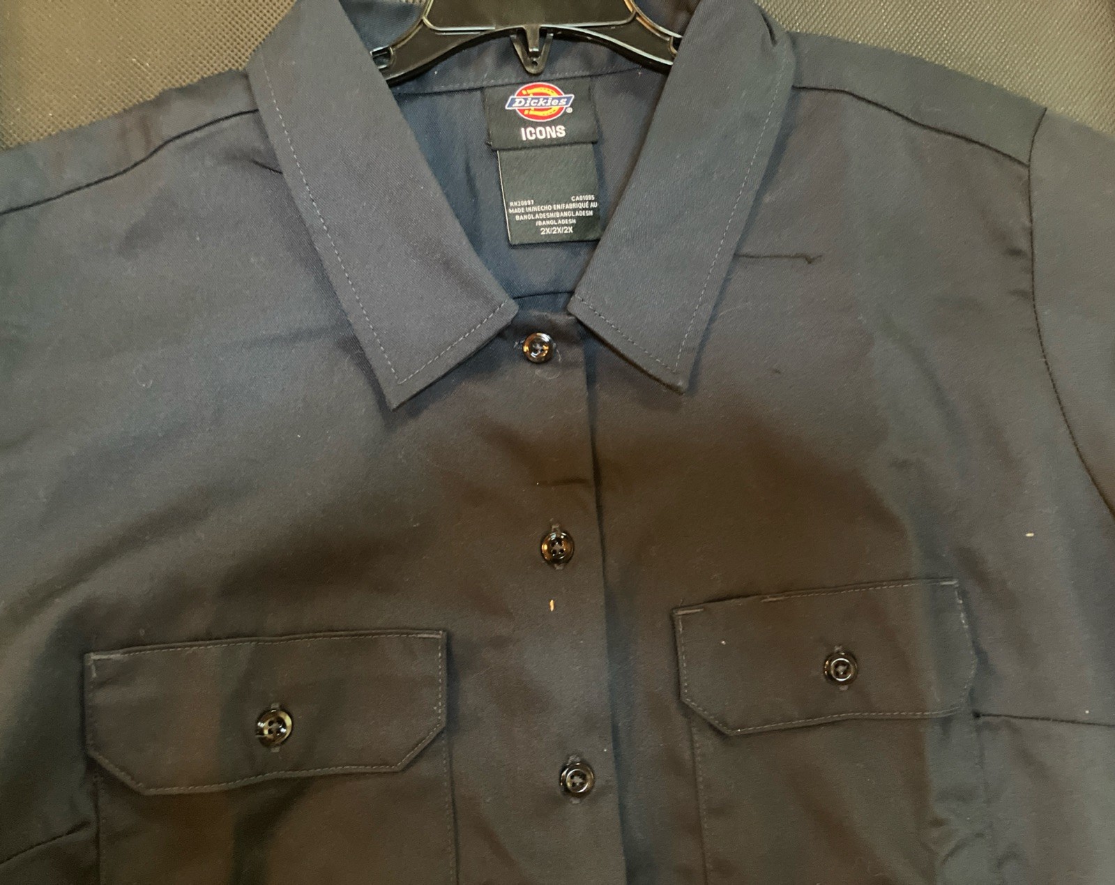Dickies Mens 574 Work Shirt Navy Button-Up Short Sleeve Size 2X Original Fit