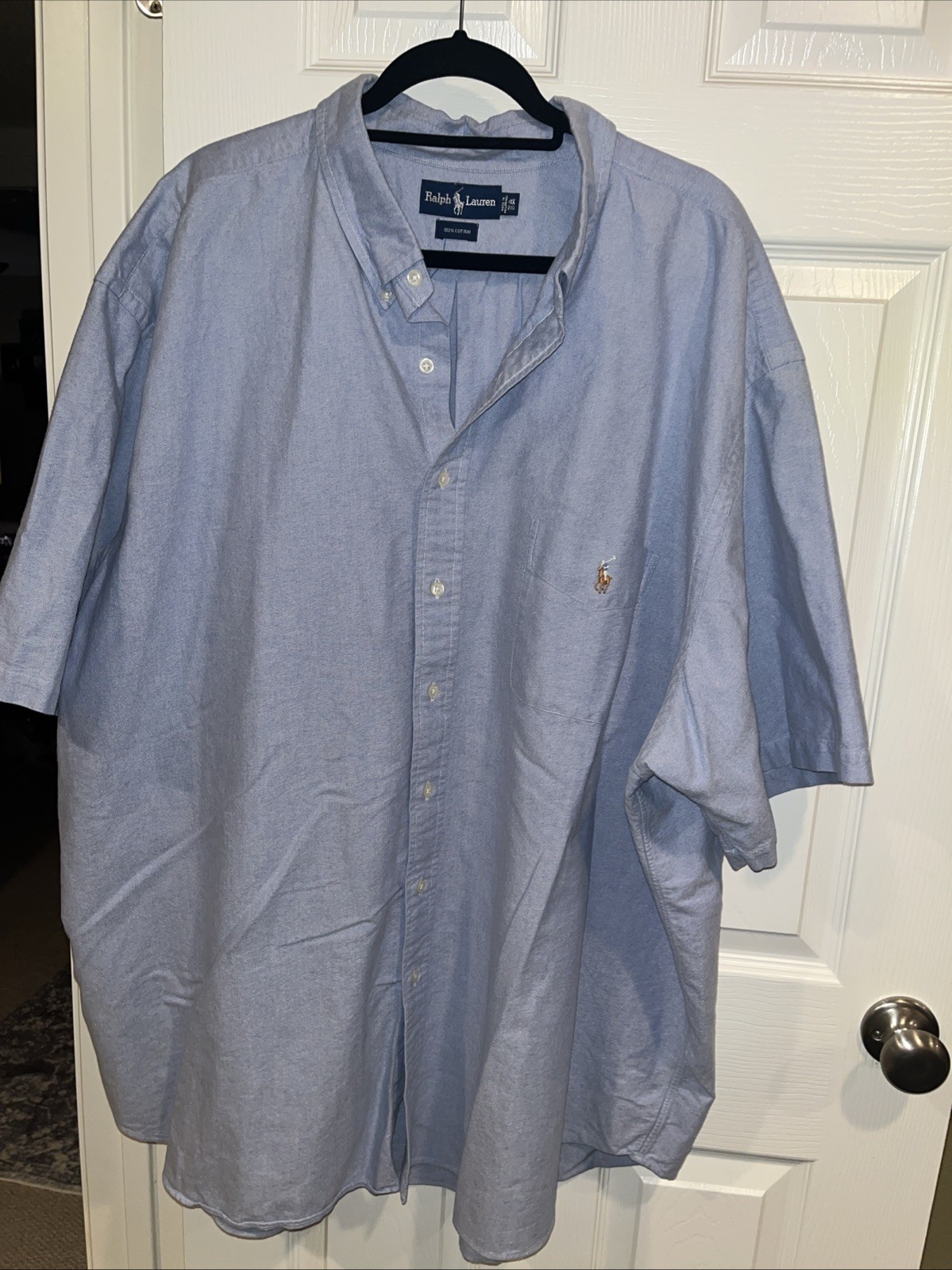 Ralph Lauren Mens Classic Fit Sz 4XB Big Light Blue Oxford Button Down Shirt