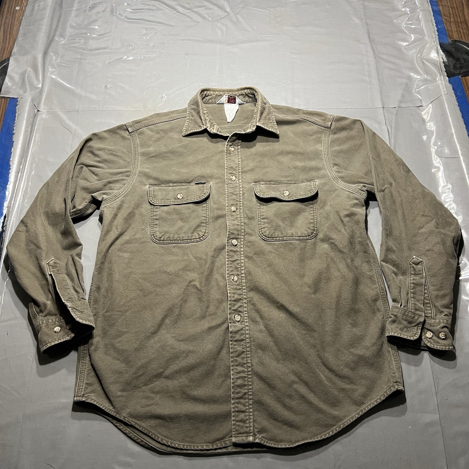 Vintage Carhartt Rugged Outdoor Wear Brown Flannel Cotton Shirt Mens XL USA