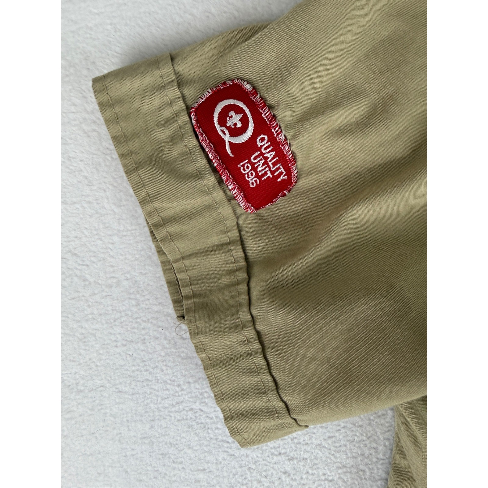 Boy Scouts of America Uniform Shirt Mens XL Tan Vintage Patched Short Sleeve