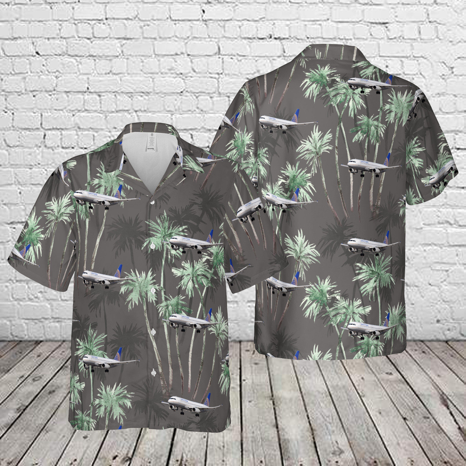 United Airlines UAL Airbus A320 200 Hawaiian Shirt