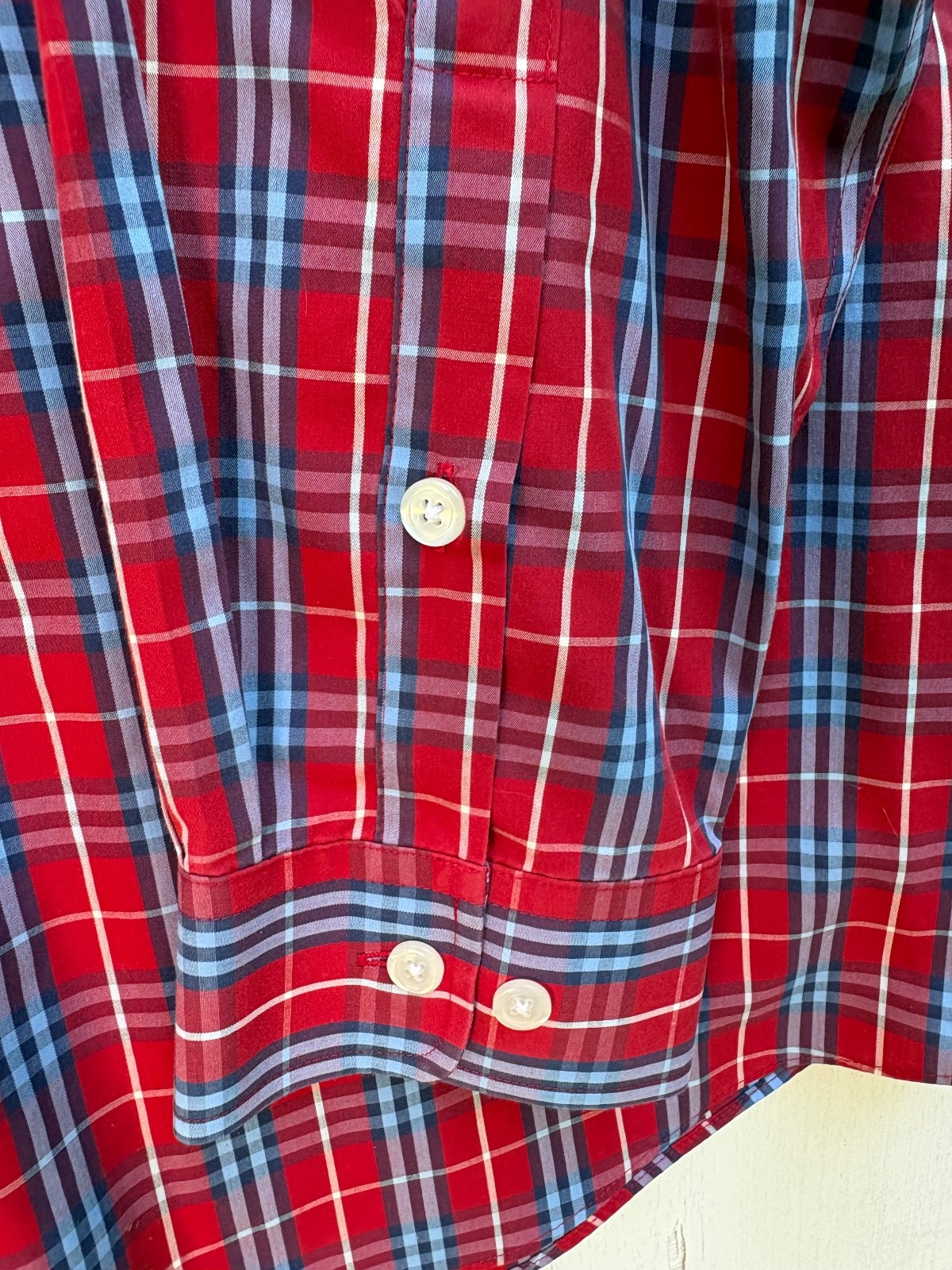 ORVIS Shirt Mens XXL Red Plaid Button Front 100% Cotton Pocket Long Sleeve Mint