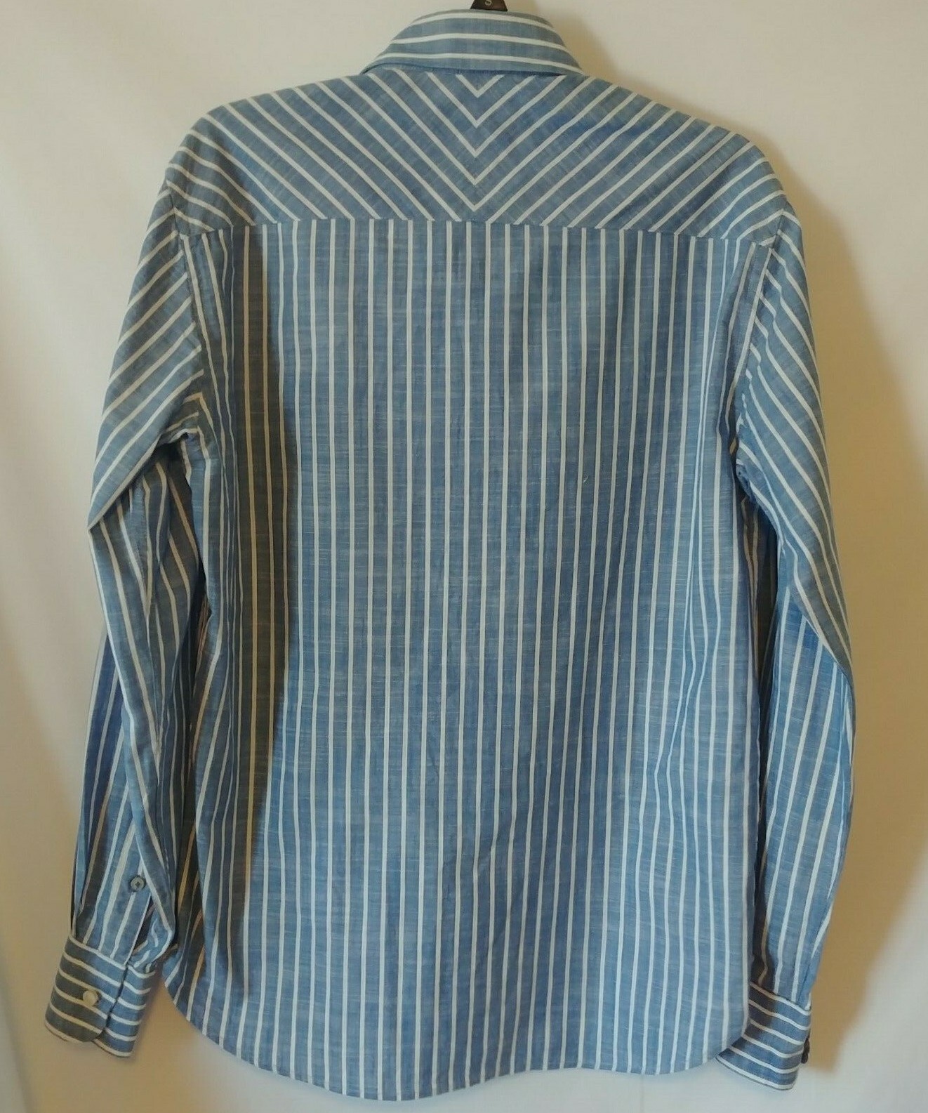 Blue Harbour M&S Button Down Shirt Size Small Blue Stripe L/S Button Cuff
