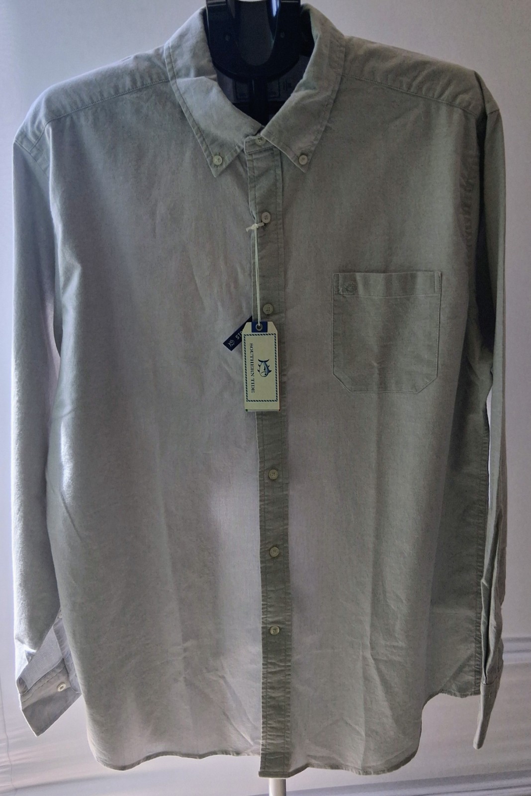 NWT Southern Tide Channel Marker Stretch Shirt XL Seagull Grey Skipjack $99 New
