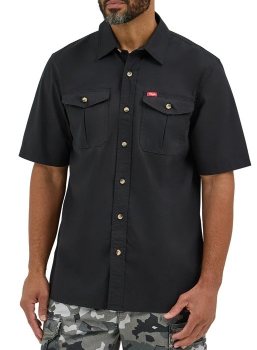 Wrangler Men’s Short Sleeve Hero Twill Button Up Shirt Size M – 2XL