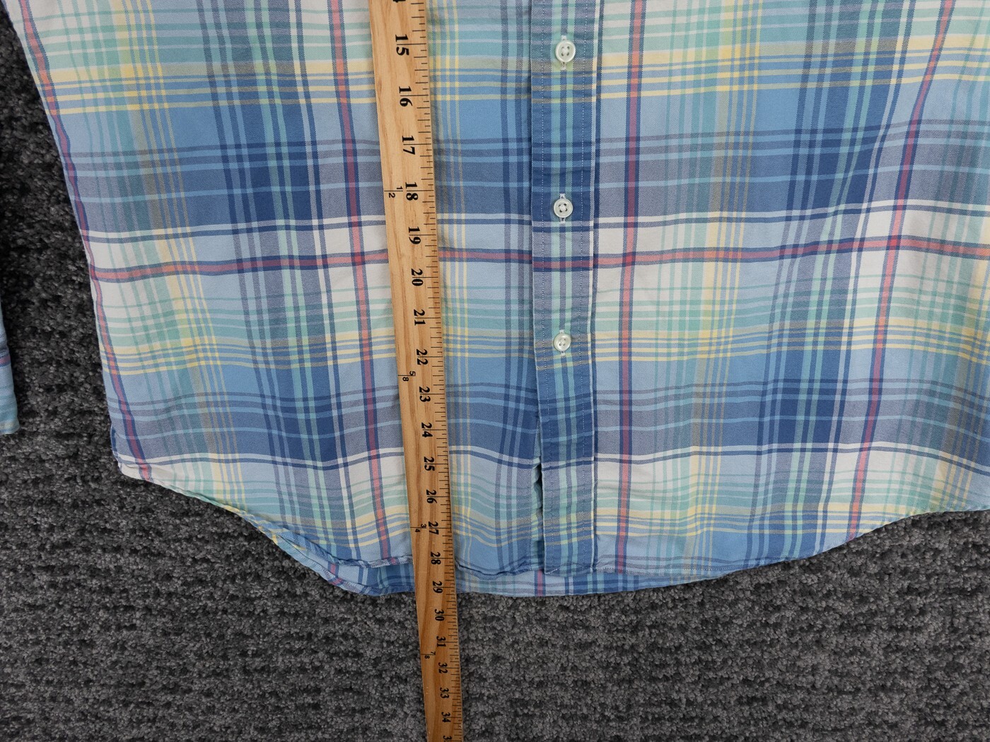 Polo Ralph Lauren Shirt Mens Large Blue Plaid Long Sleeve Cotton Oxford Preppy