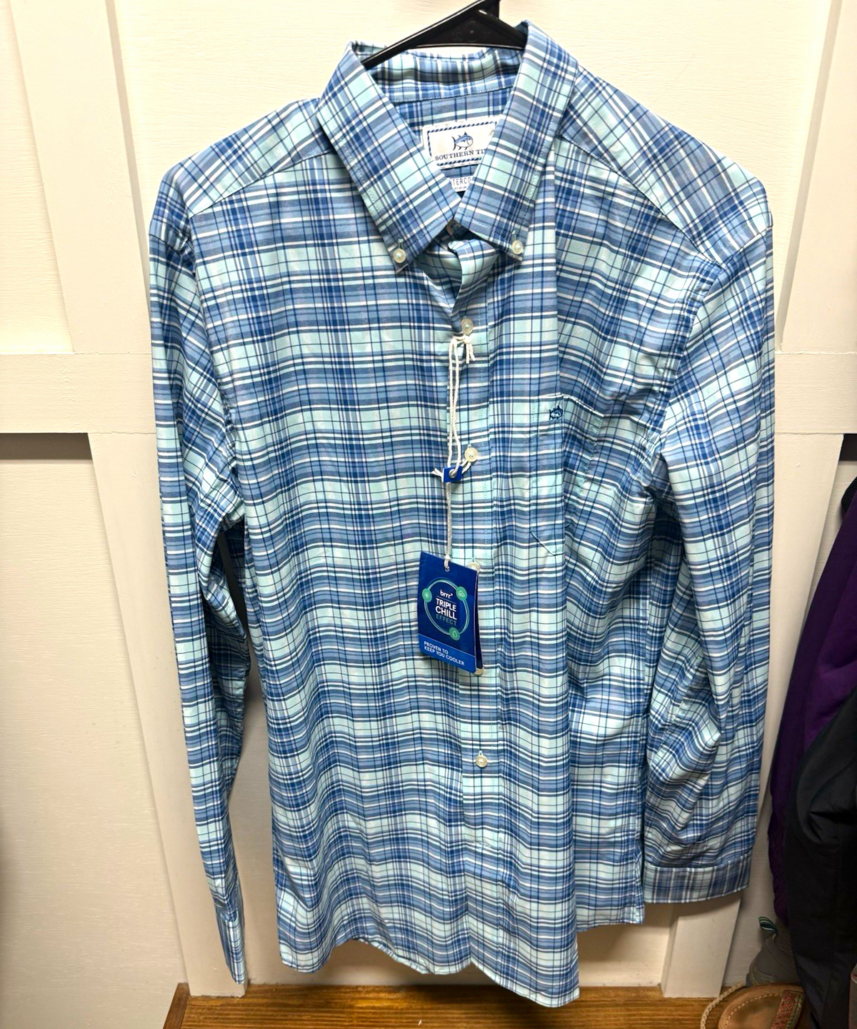 Southern Tide Brrr° Intercoastal Plaid Performance Sport Shirt medium
