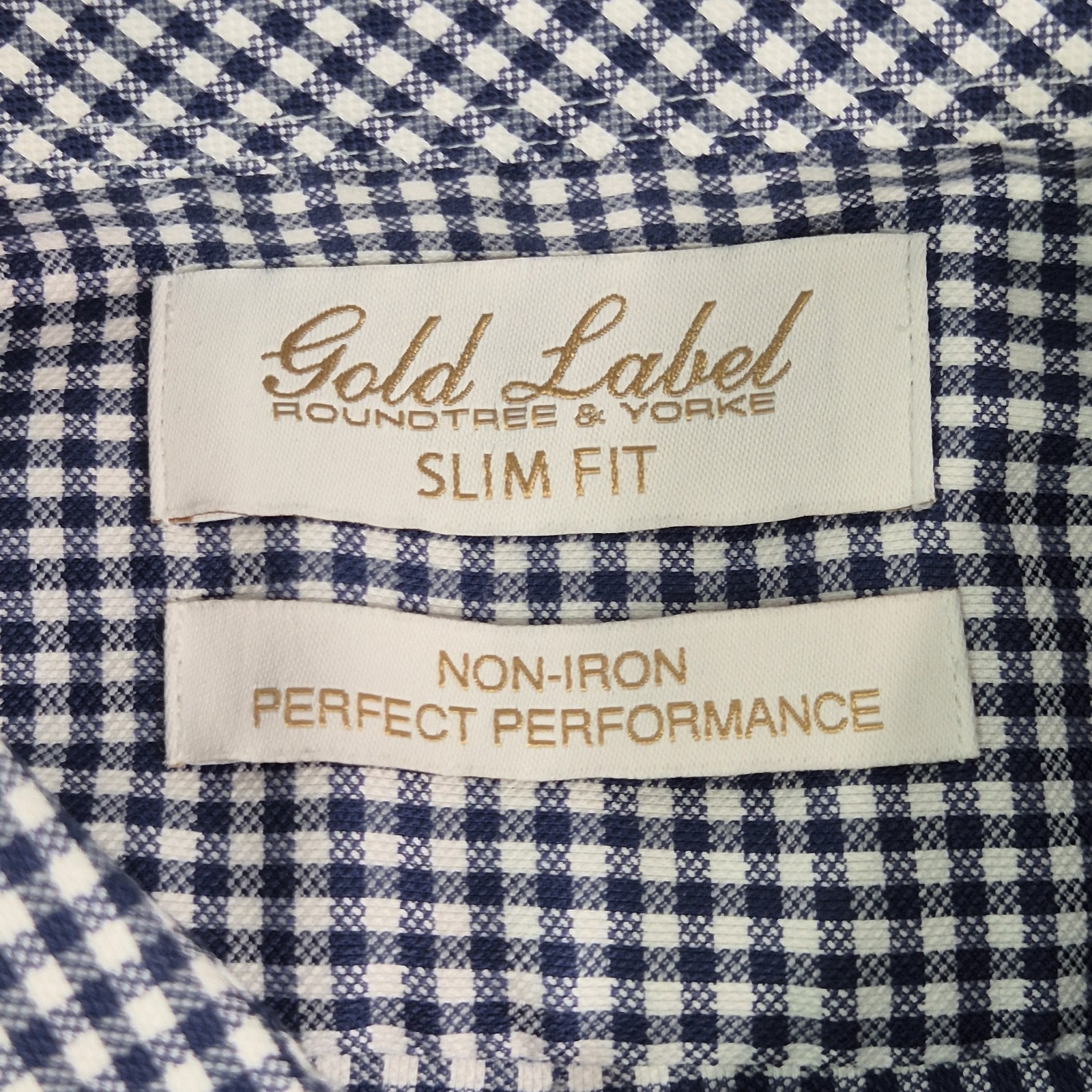 Roundtree & Yorke Gold Label Men’s Shirt Size XXL Check Short Sleeve Blue 69