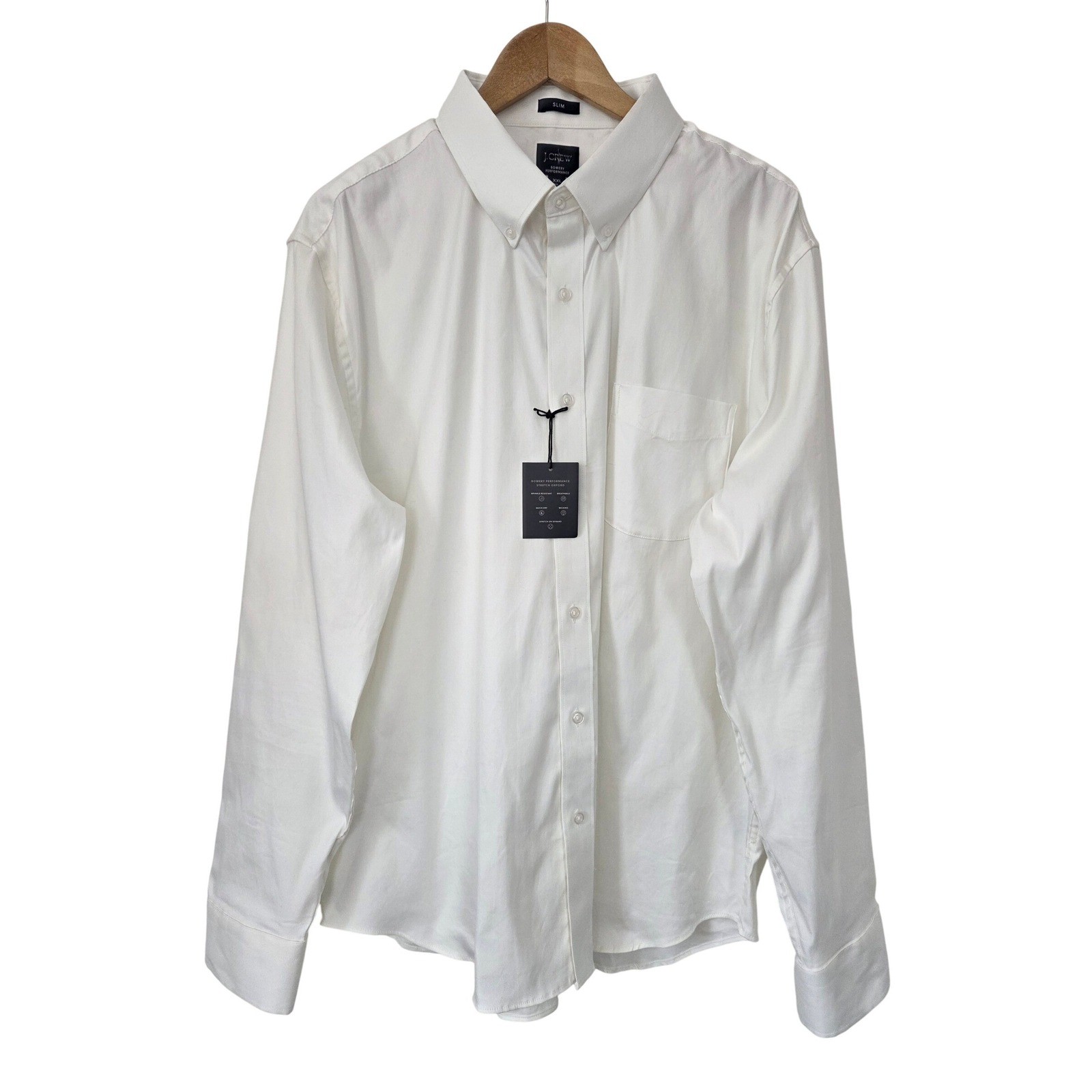 J. Crew Slim Bowery Performance Stretch Oxford Shirt Men XXL White NWT CP684