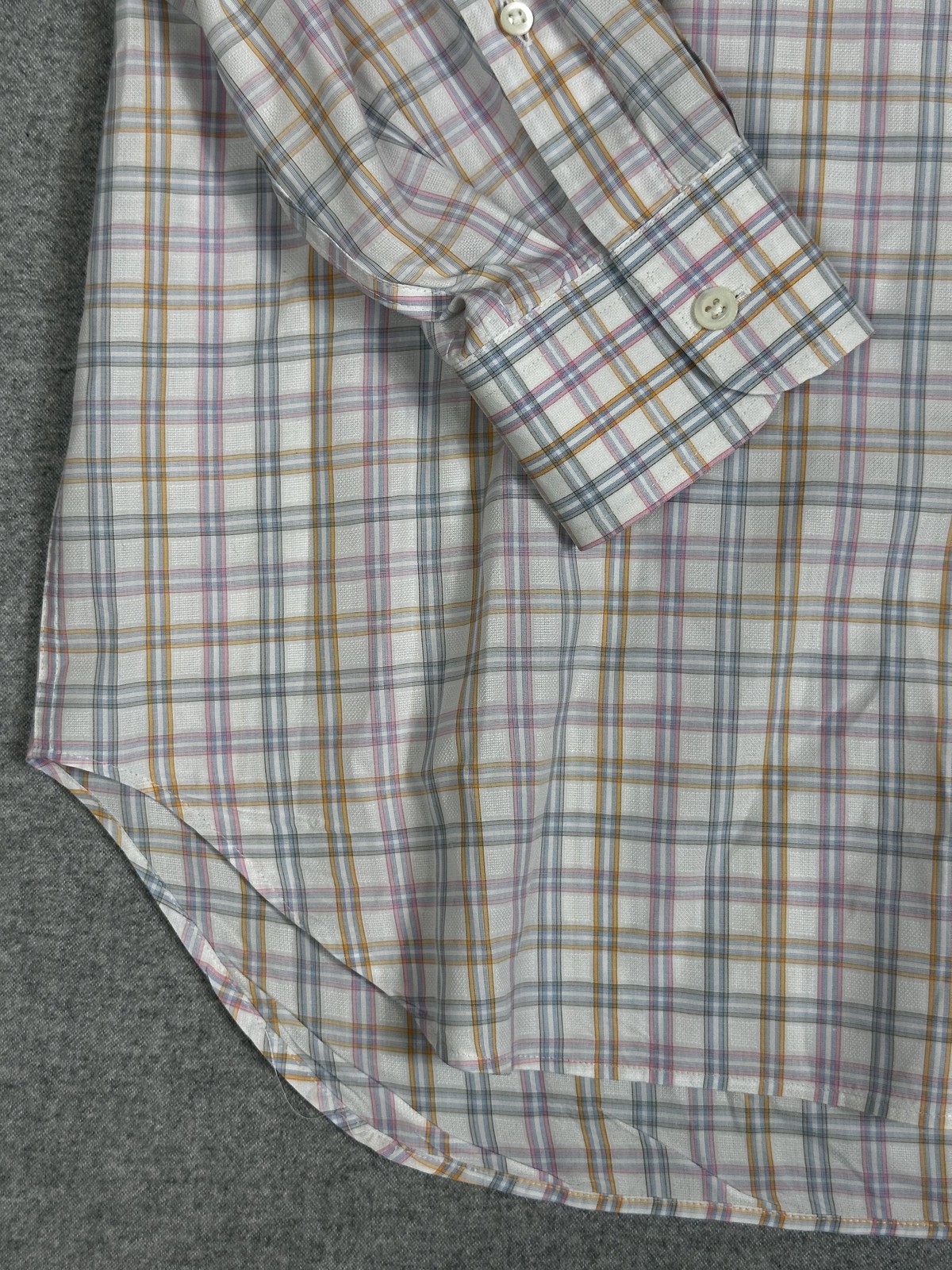 Billy Reid Shirt Mens Large Made in Italy Plaid Button Front Cotton Long Sleeve
