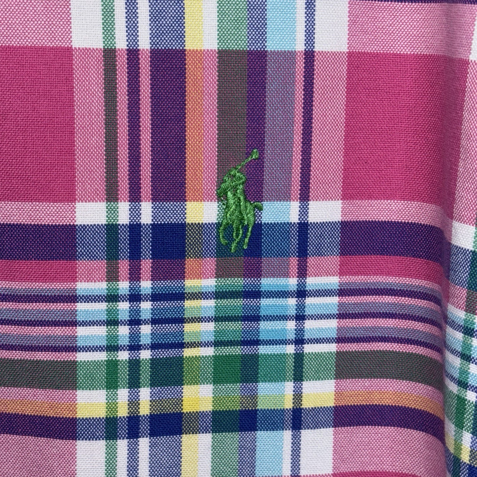Ralph Lauren Plaid Classic Fit Button Down Shirt Mens Size XL Colorful/spring