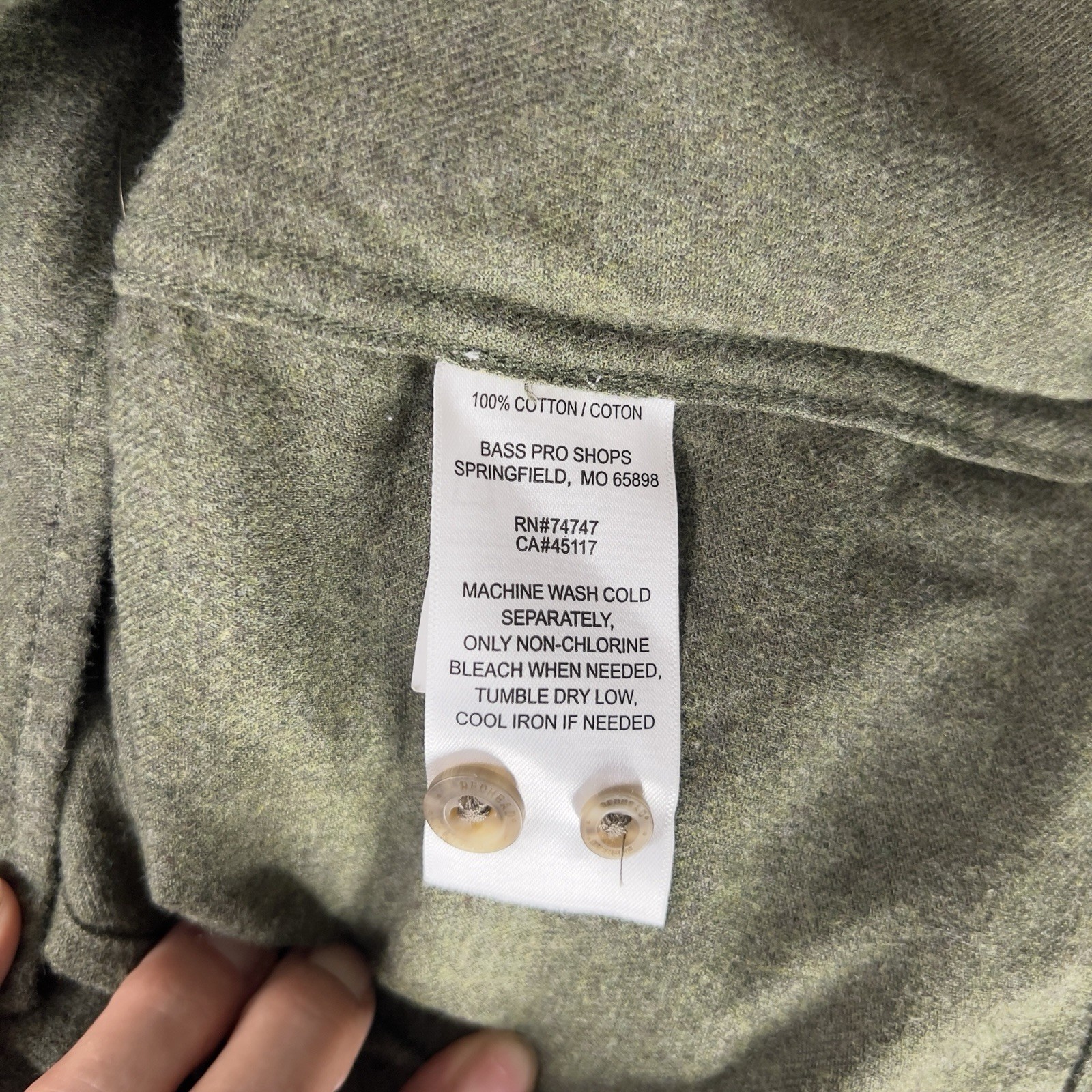 AmericaWare Men’s Button Up Flannel Twill Size 3XL Green