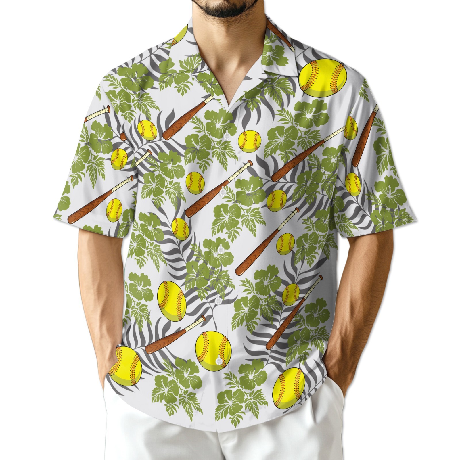 Softball Hawaiian Shirt Sport Aloha Summer Unisex Gift Beach Style