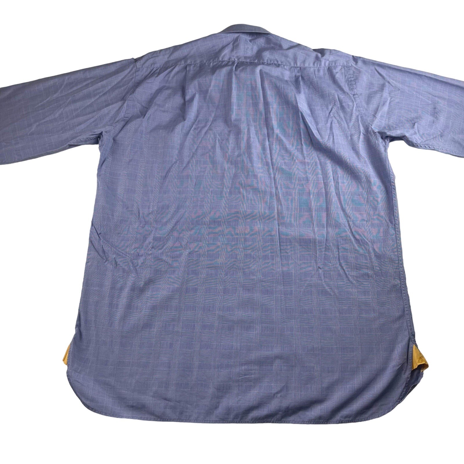 Aquascutum Of London Shirt Blue Check Shirt Men’s 42cm / 16 1/2″ Two Fold Cotton