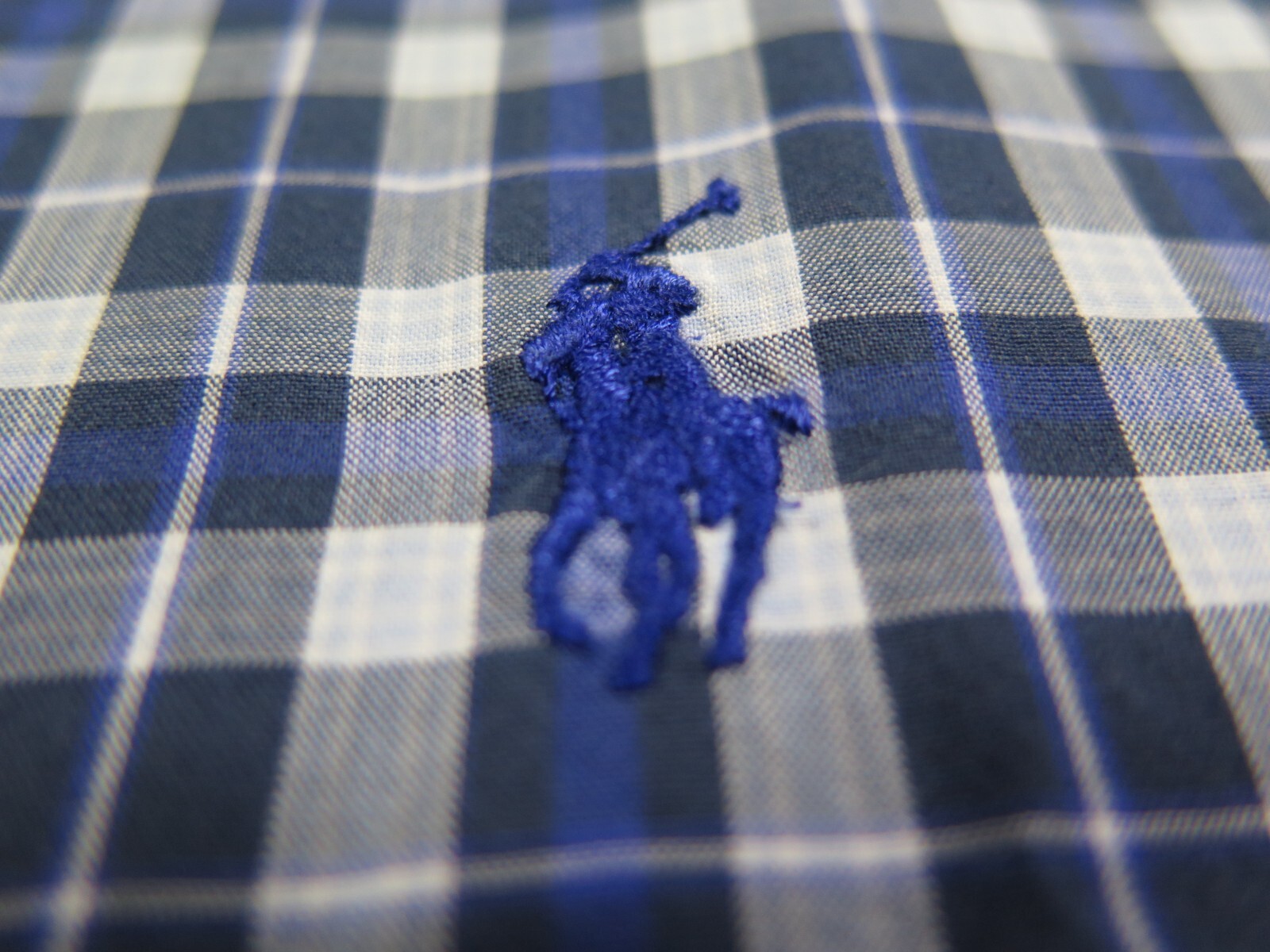 Ralph Lauren Blake Mens Pure Cotton Blue Checks Plaids Polo Pony Casual Shirt XL