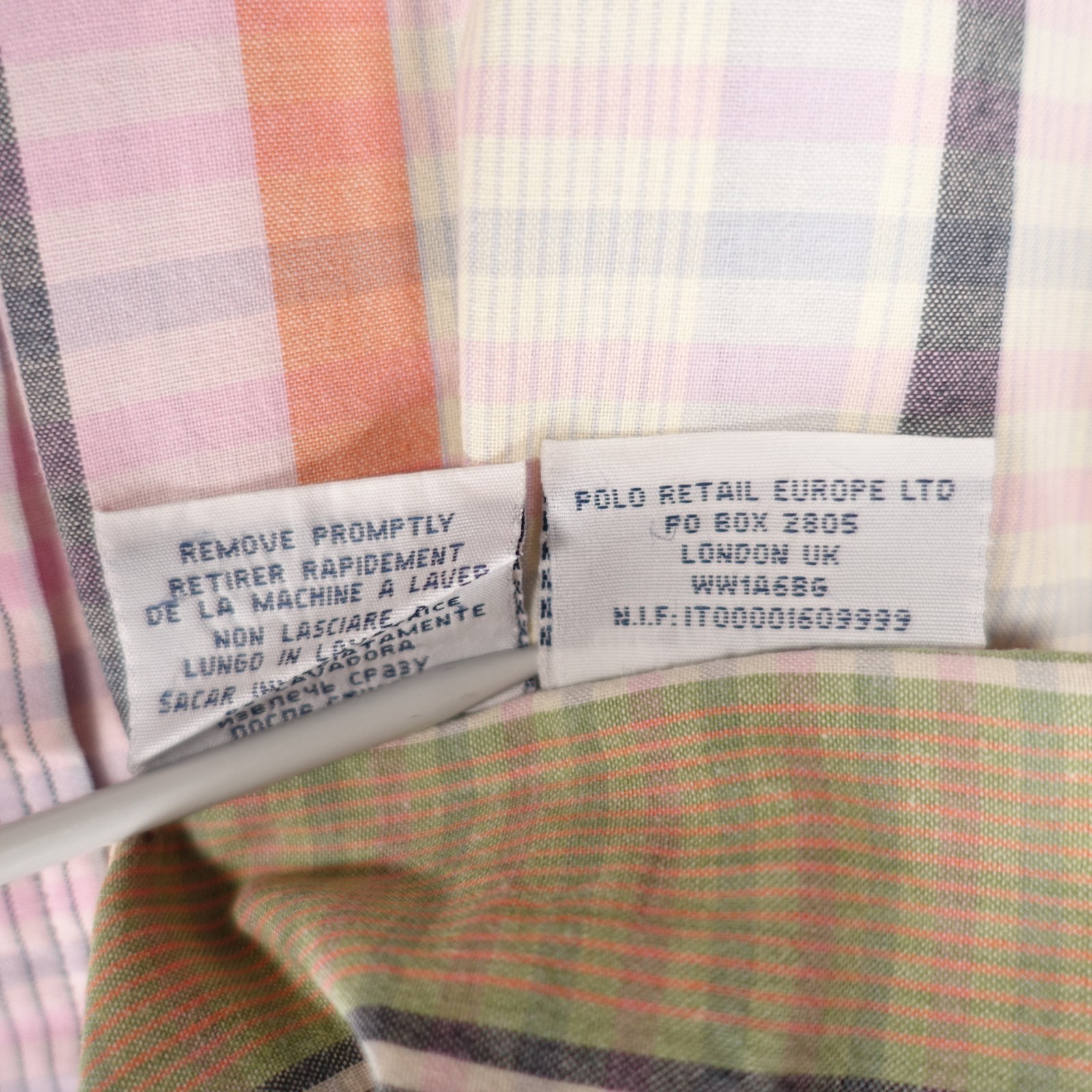 Vtg Polo Ralph Lauren Shirt Men Medium Pink Green Beige Custom Pony Button Down