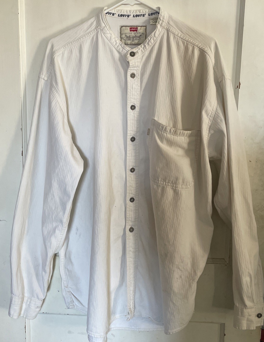 Vintage 1990’s Levi’s Shirt Mens XL button down 100% cotton shirt white