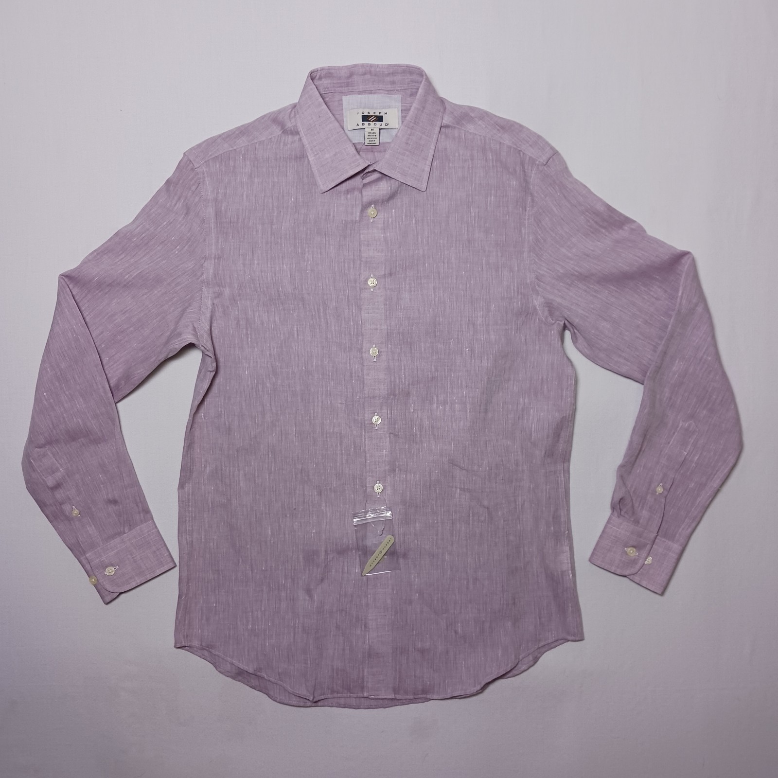 Joseph Abboud Textured Linen Blend Button Up Shirt Medium Light Purple NWT