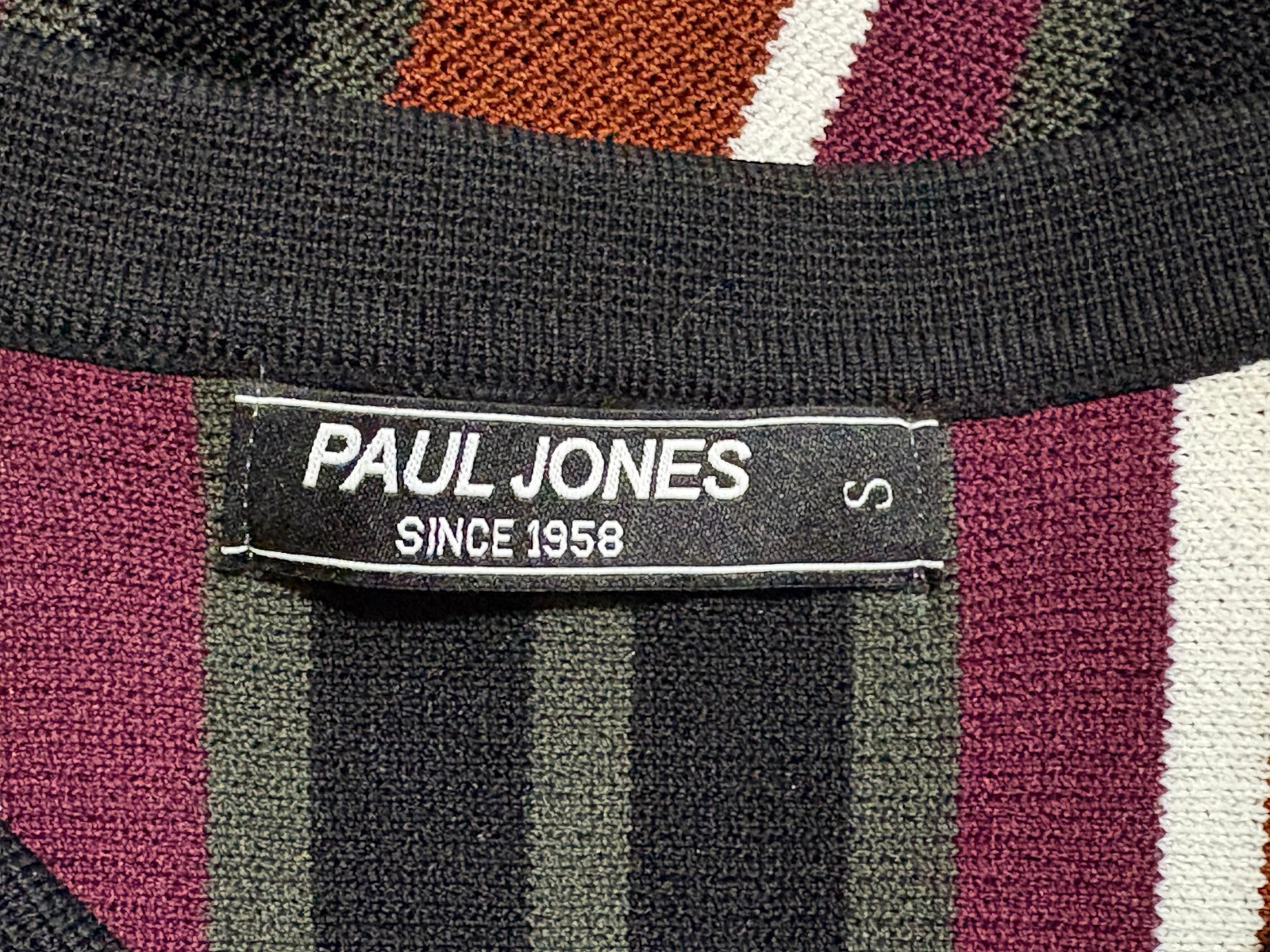 PAUL JONES Vintage Stripe Lapel Collar Shirt Men’s Small
