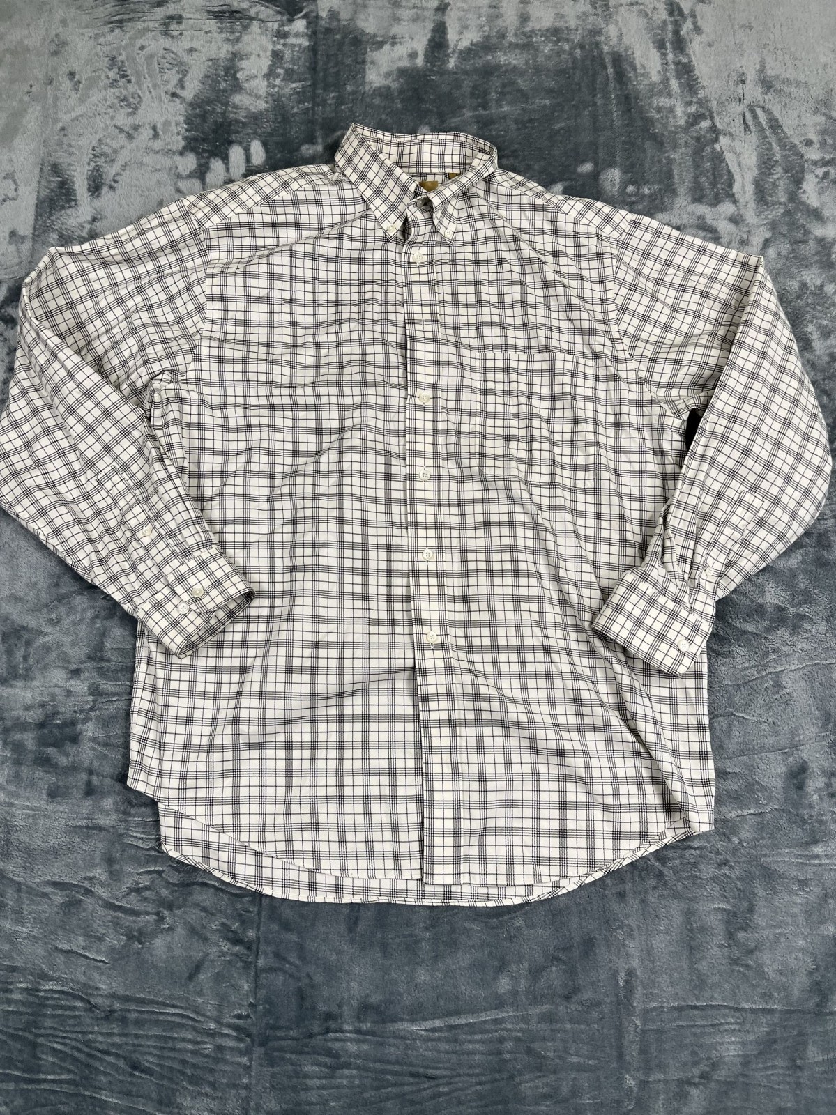 Turnbury Mens Plaid Button-Down Long-Sleeve Shirt L 100% Cotton Easy Care