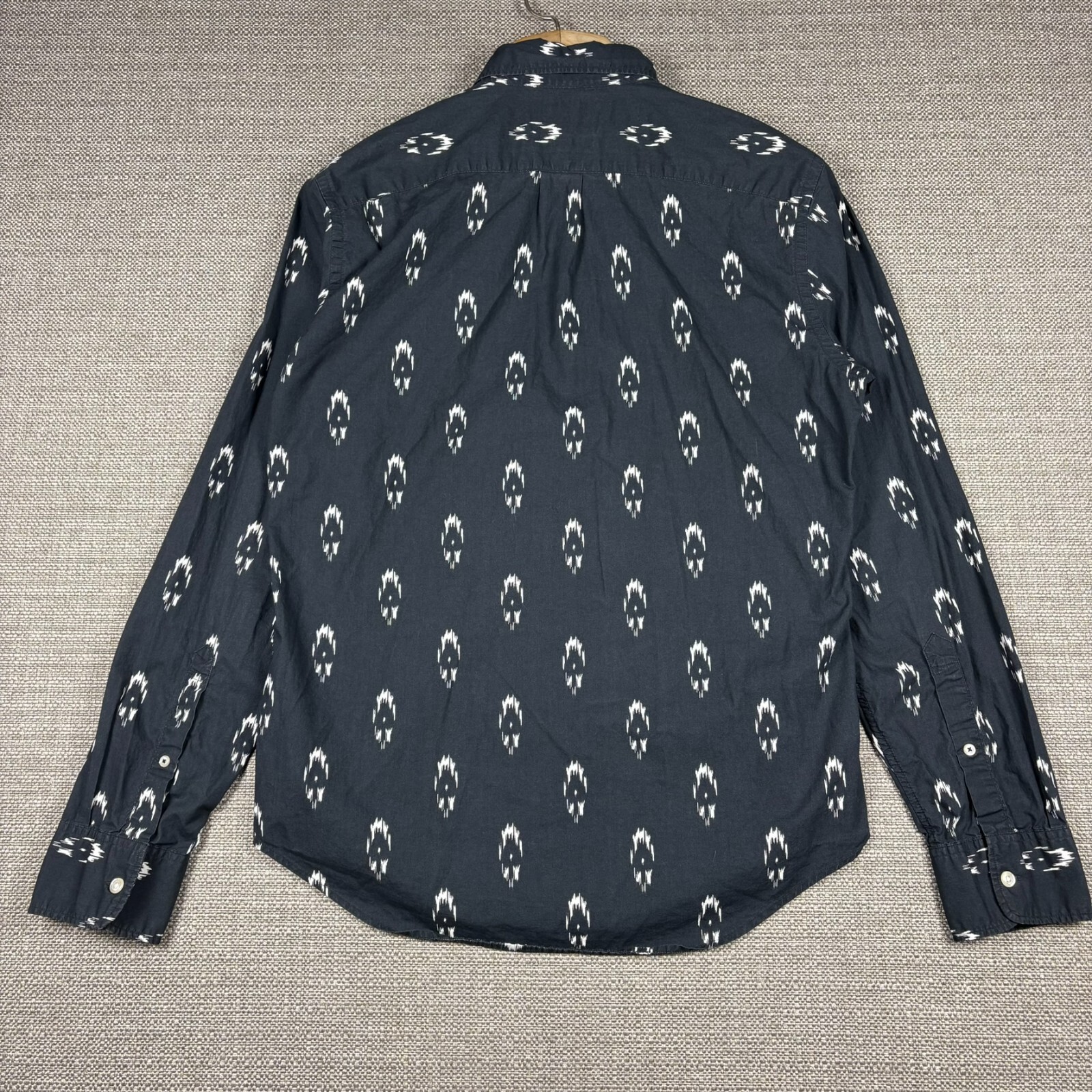 Bonobos Men’s Shirt M Long Sleeve Slim Fit Black White Native Aztec Navajo Print