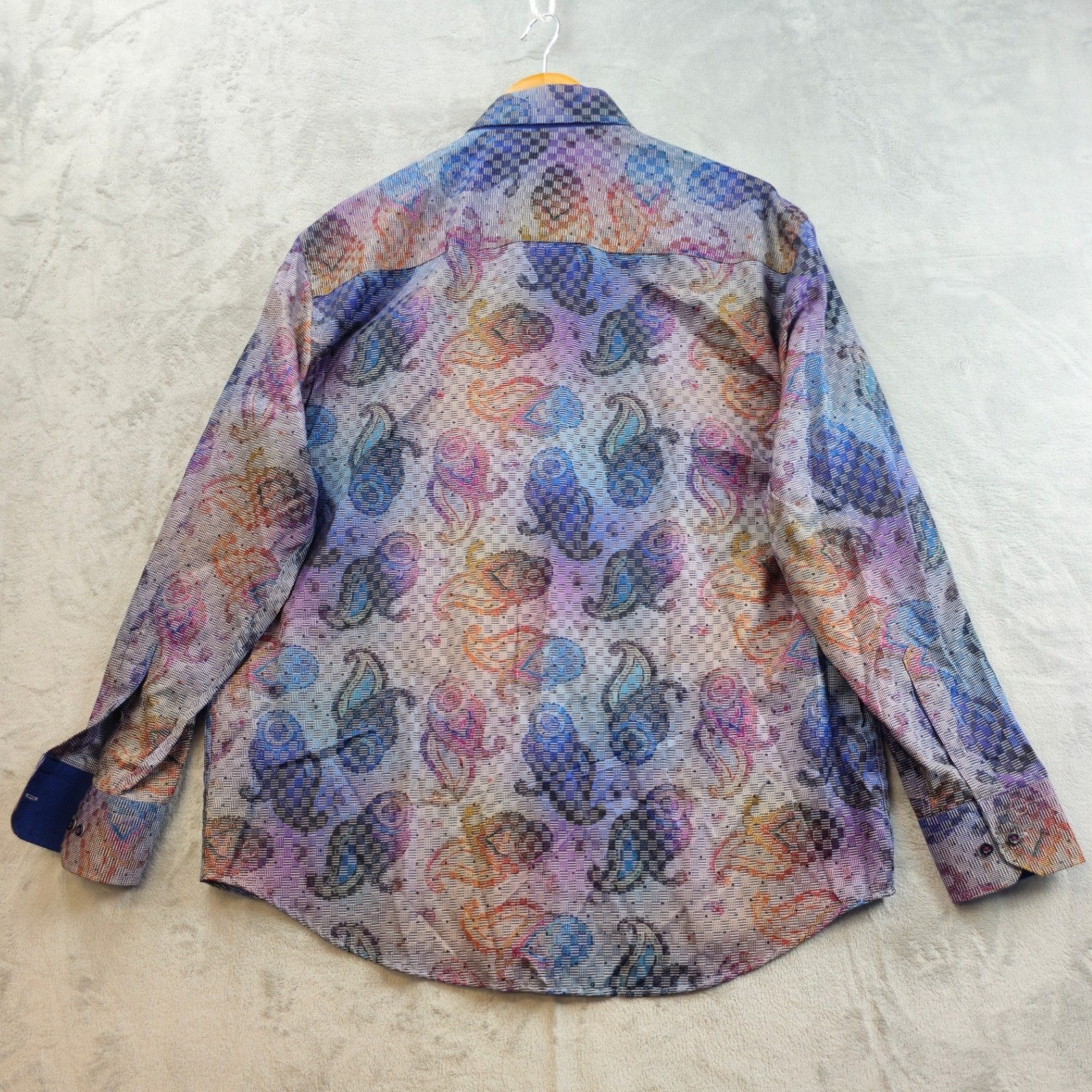 Mizumi Collezioni Mens XL Paisley Button Down Shirt Multi Color Geometric Turkey