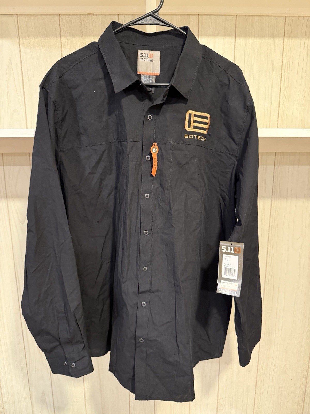5.11 Tactical Eotech XL Men’s Snap Button Down Long Sleeve Black Shirt NWT