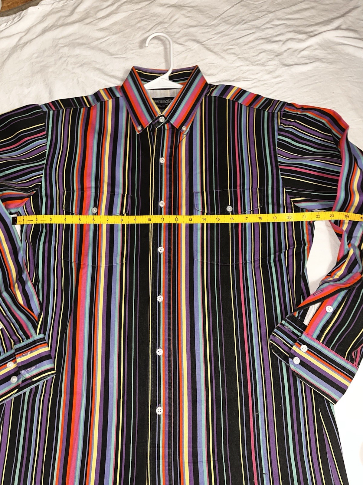 Wrangler Vintage 90s Brushpopper Striped Black Pink Teal 15.5-35