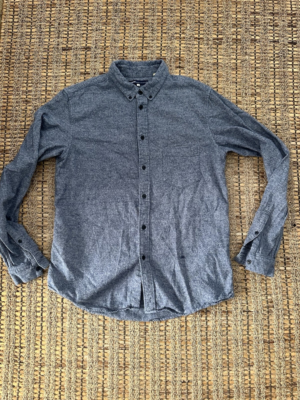 Levi’s Made & Crafted Men’s Shirt Flannel Heathered Blue Medium Japan