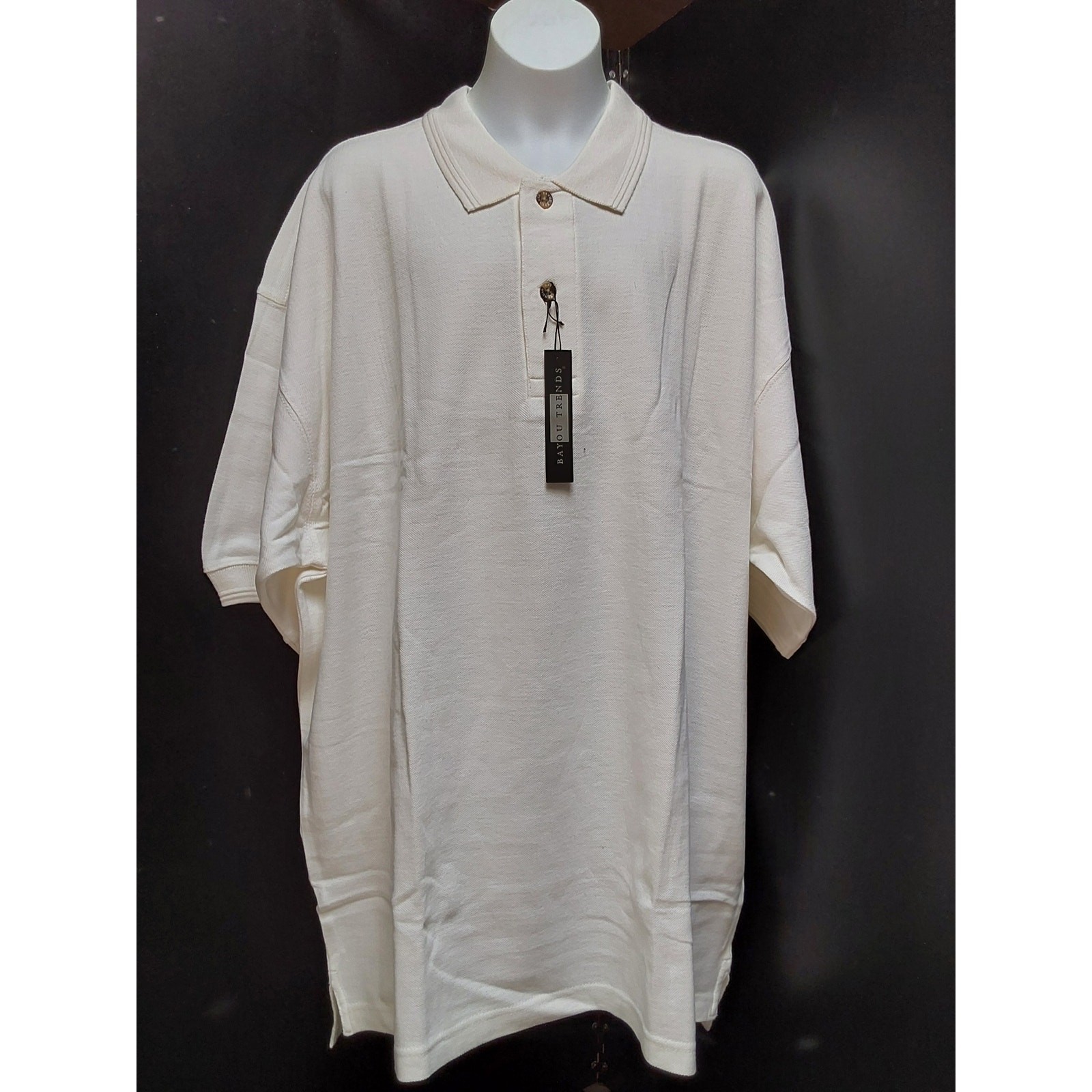 Mens New White Golf Shirt Size 2XL short sleeve by Bayou Trends Summer Ready