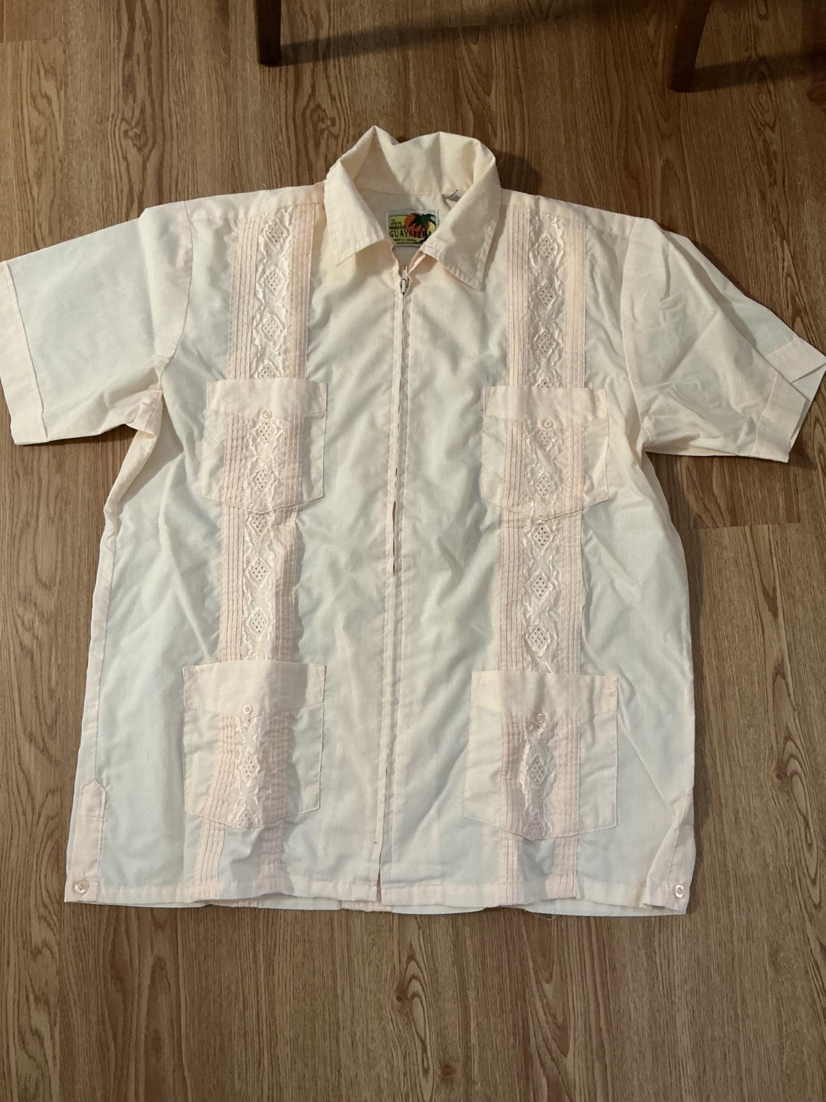 vintage mens guayabera shirt short sleeved
