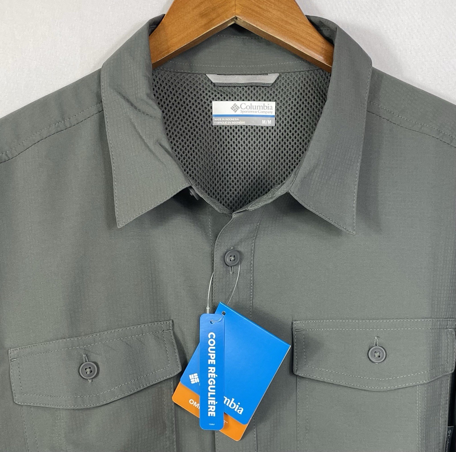 Columbia Omni-Shade Men’s MEDIUM Gray Vented Long Sleeve Shirt NWT