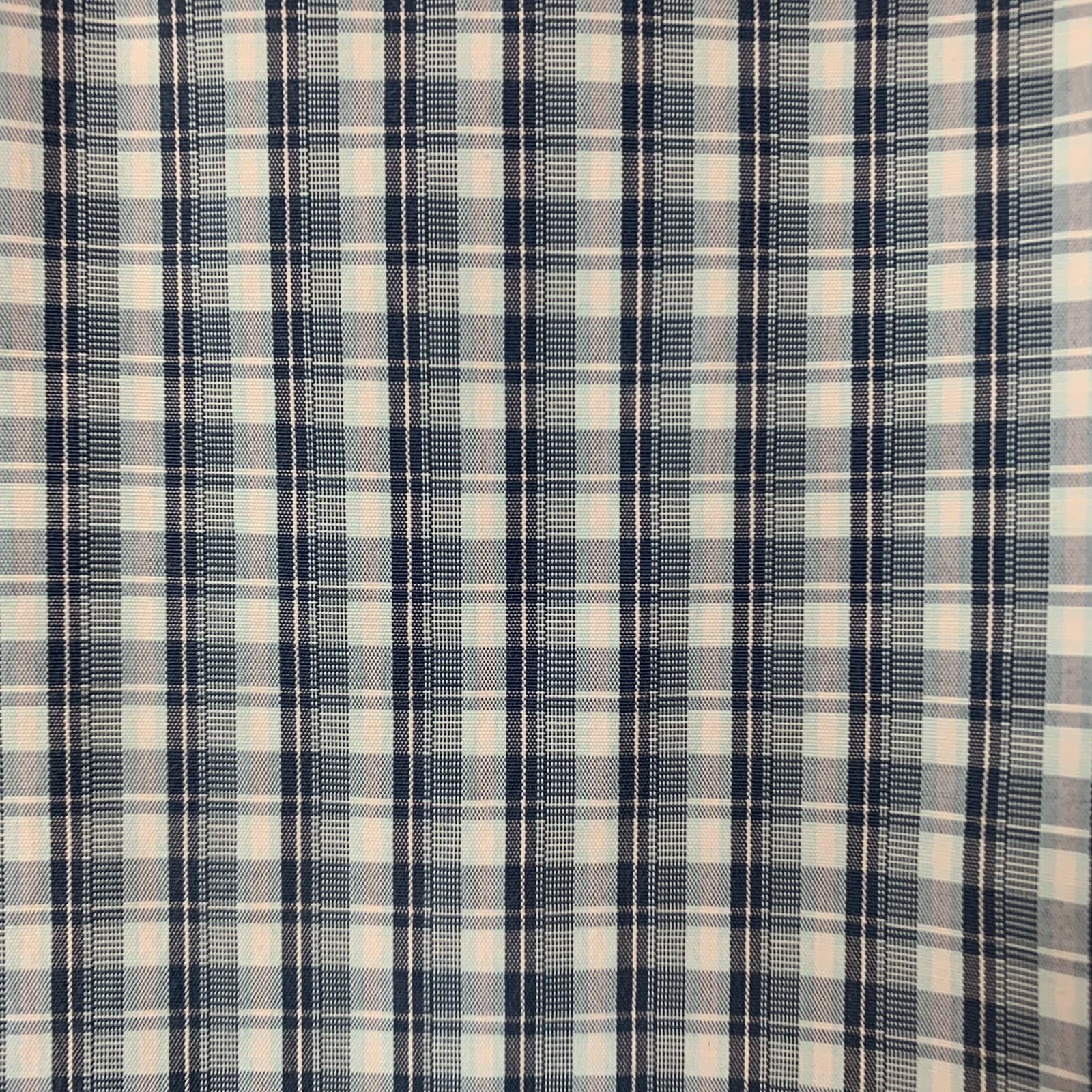 Eddie Bauer Shirt Blue Plaid Vented Back Roll Tab Sleeve Men’s Medium