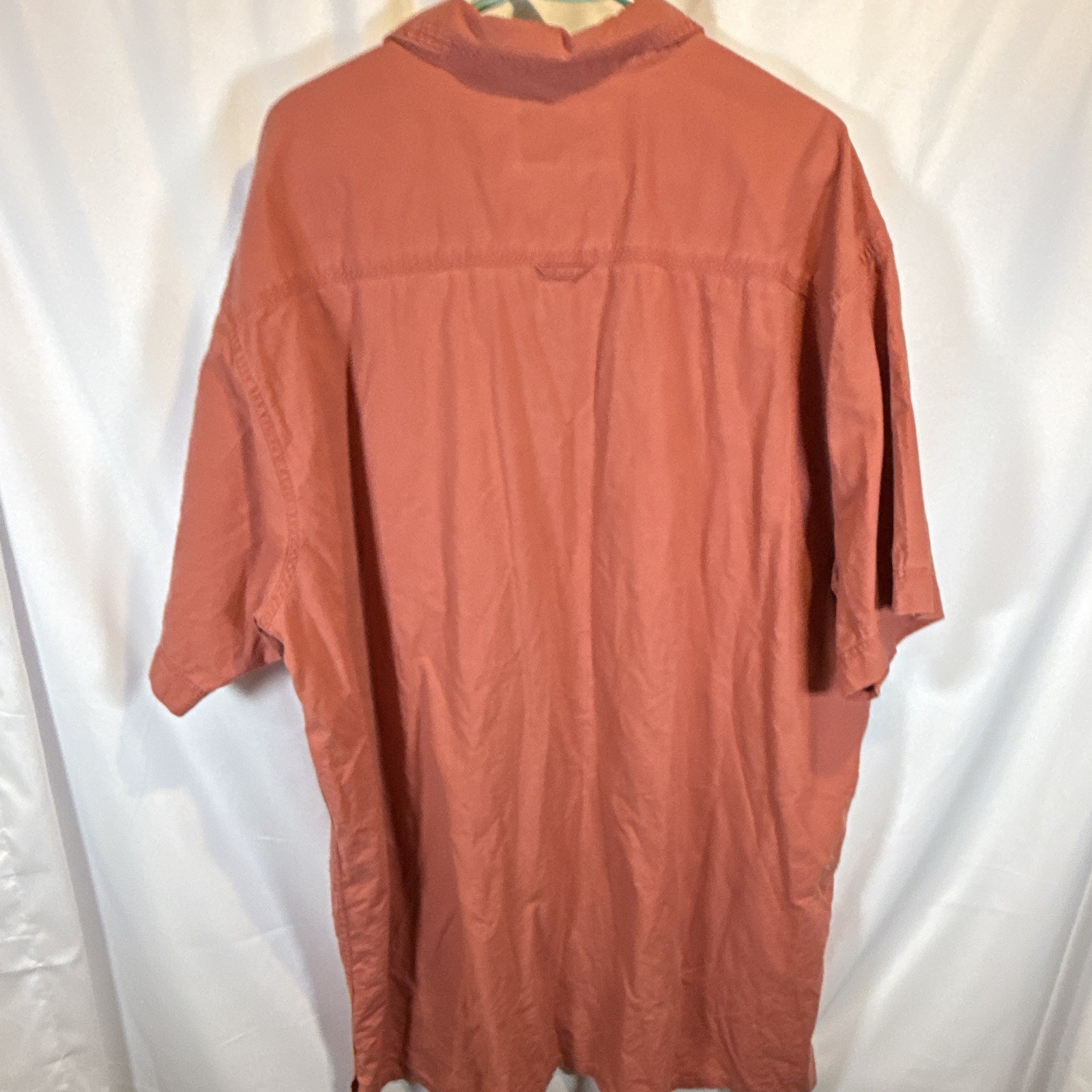 RedHead Men’s 2XLT Big & Tall Short Sleeve Button-Up Red Cotton Emb Frog