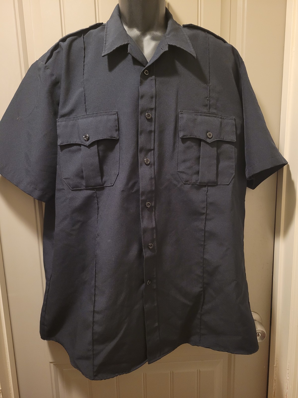 Vintage Horace Small Patrol Shirt Men XL Black Police Cop Security Uniform